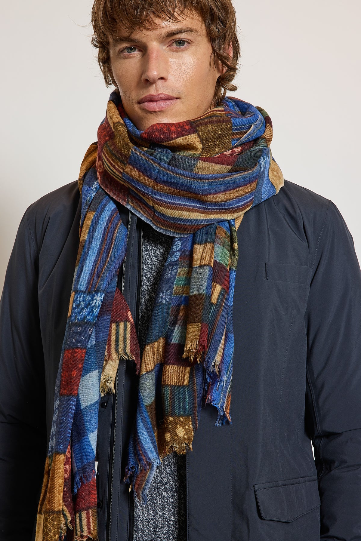 WOOL SCARF BLUE