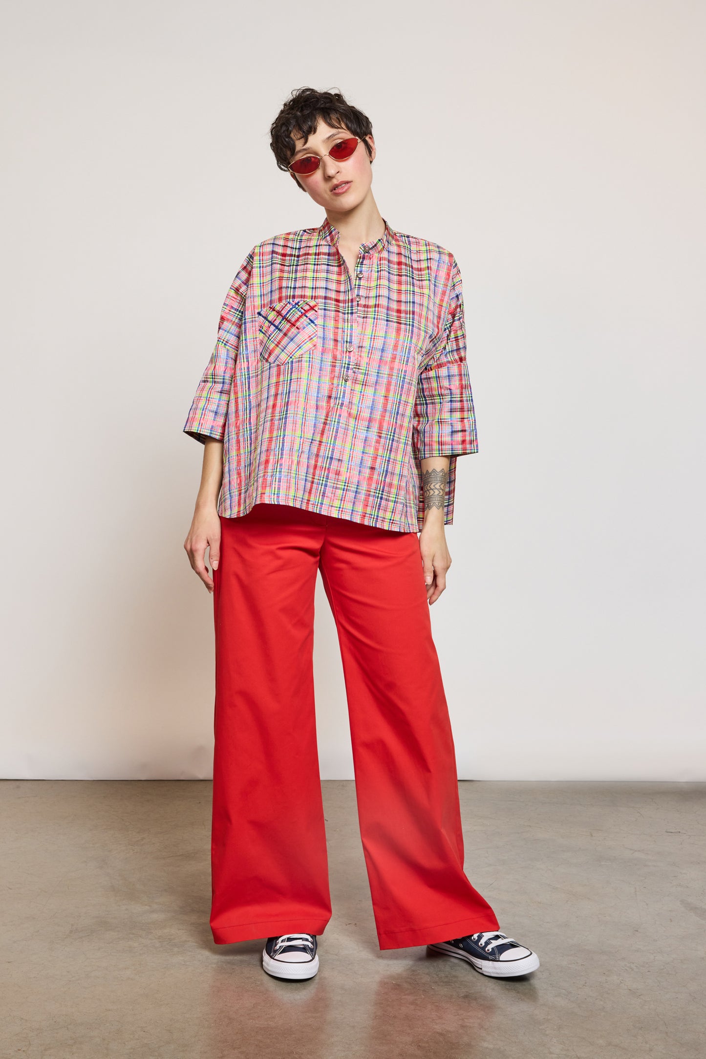 CHEMISE TARTAN LUREX MULTI