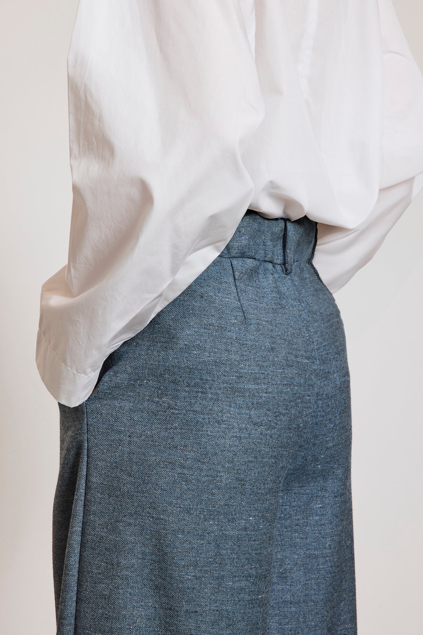 PANTALON LARGE LAINE CACHEMIRE Lavée