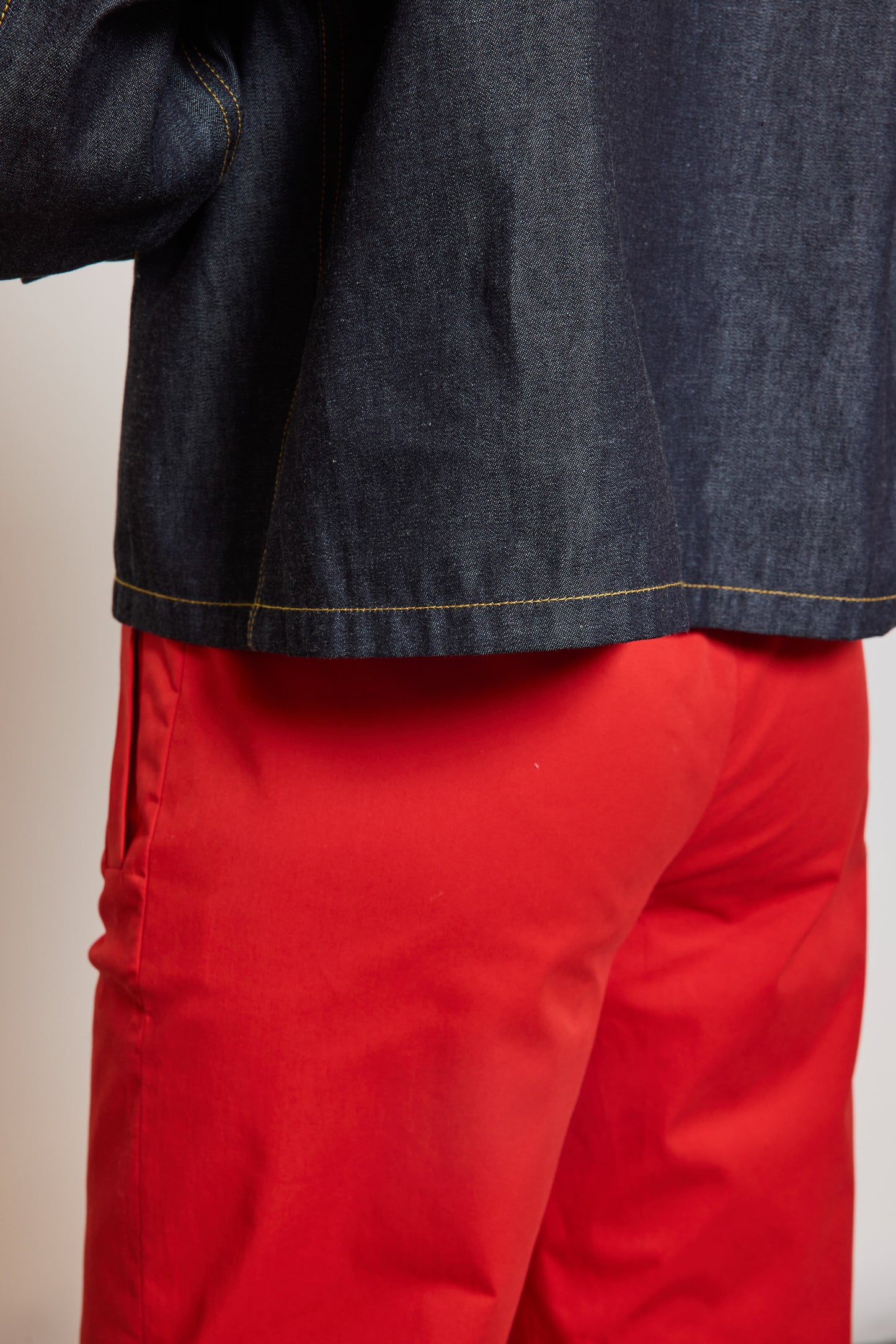 PANTALON EN COTON STRETCH COQUELICOT