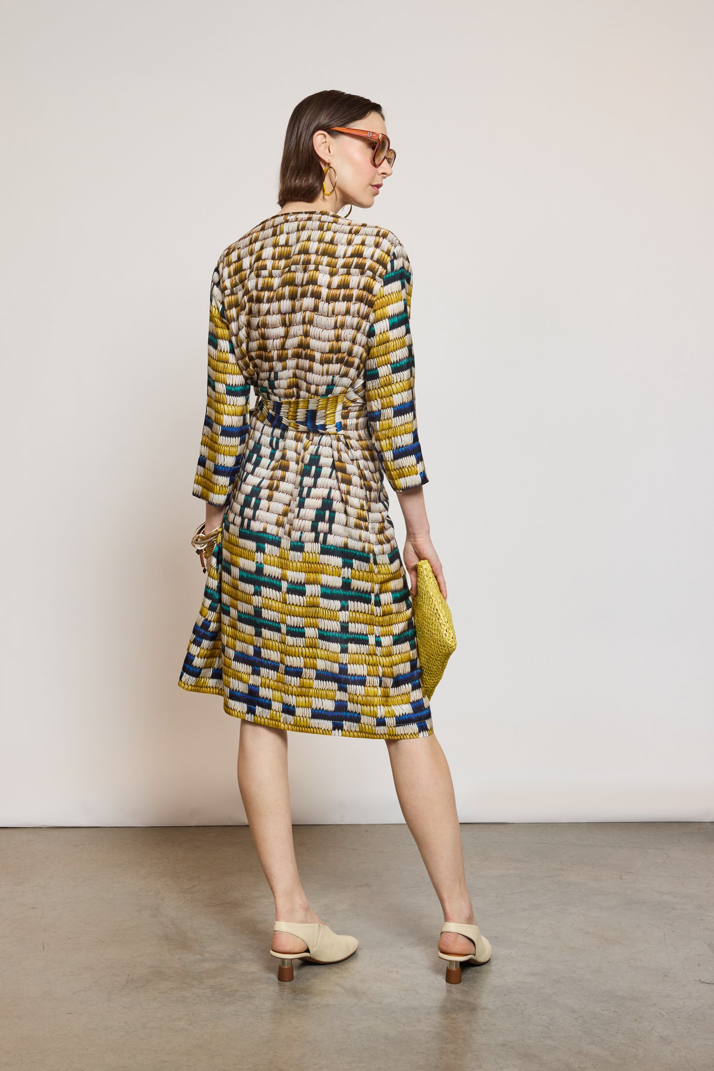 ROBE EN SOIE NOUÉE SAFRAN