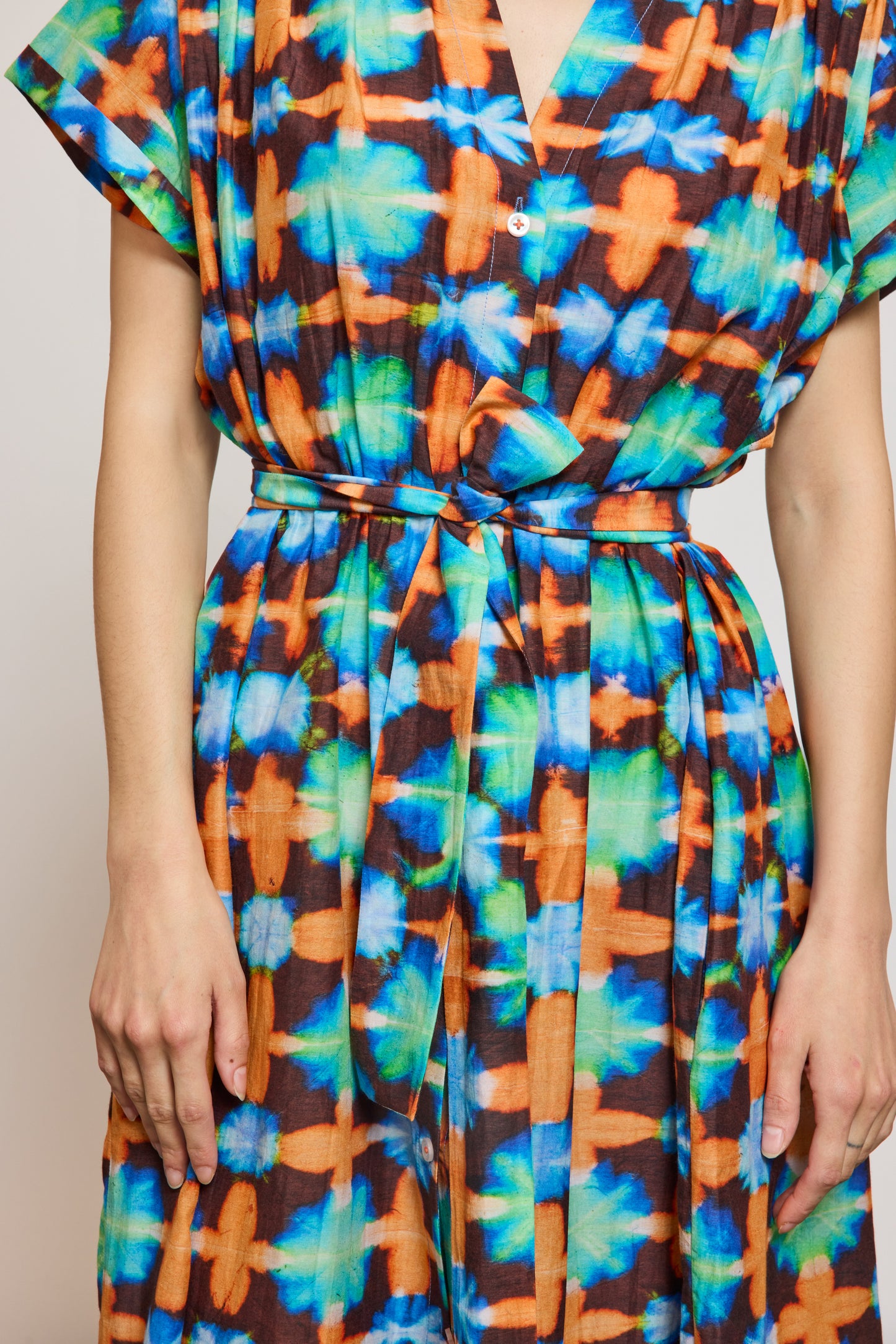 ROBE EN VOILE DE COTON BLEUE