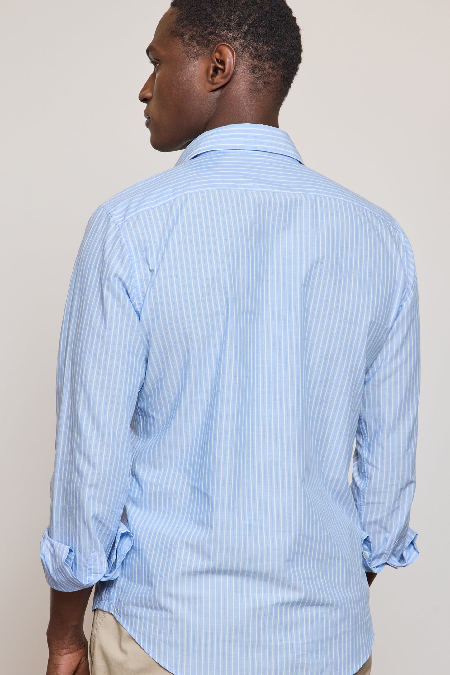 CHEMISE POLO RAYÉE BLEUE
