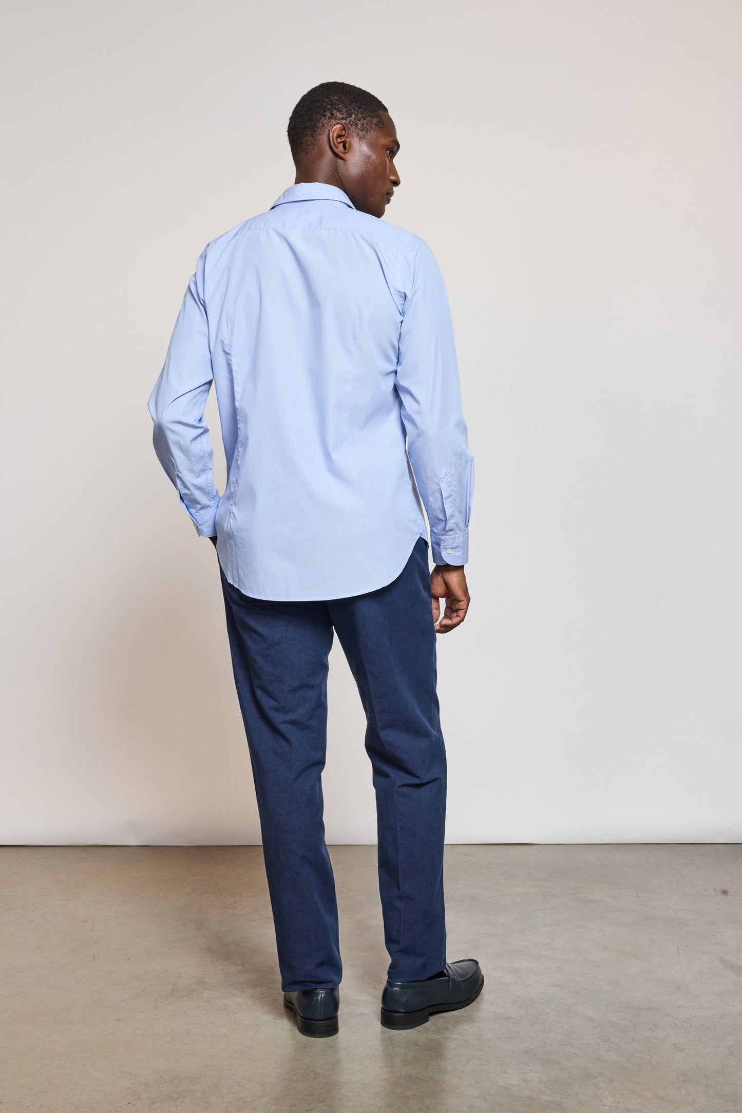 CHEMISE DROITE RAYÉE BLEUE