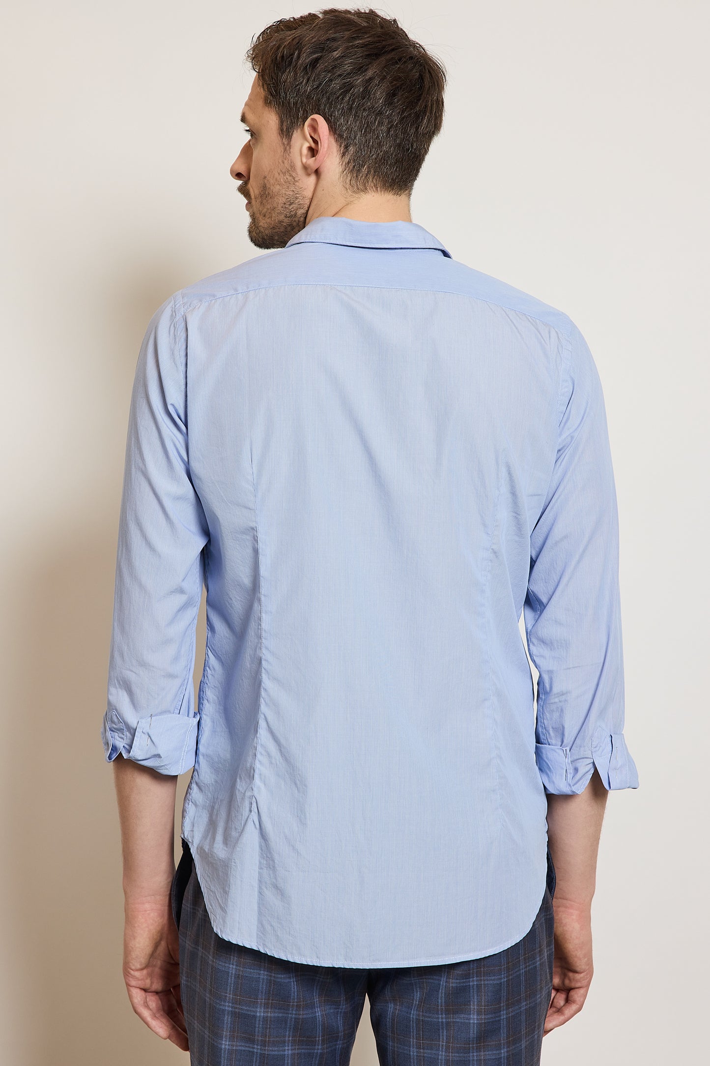 CHEMISE DROITE RAYÉE BLEUE