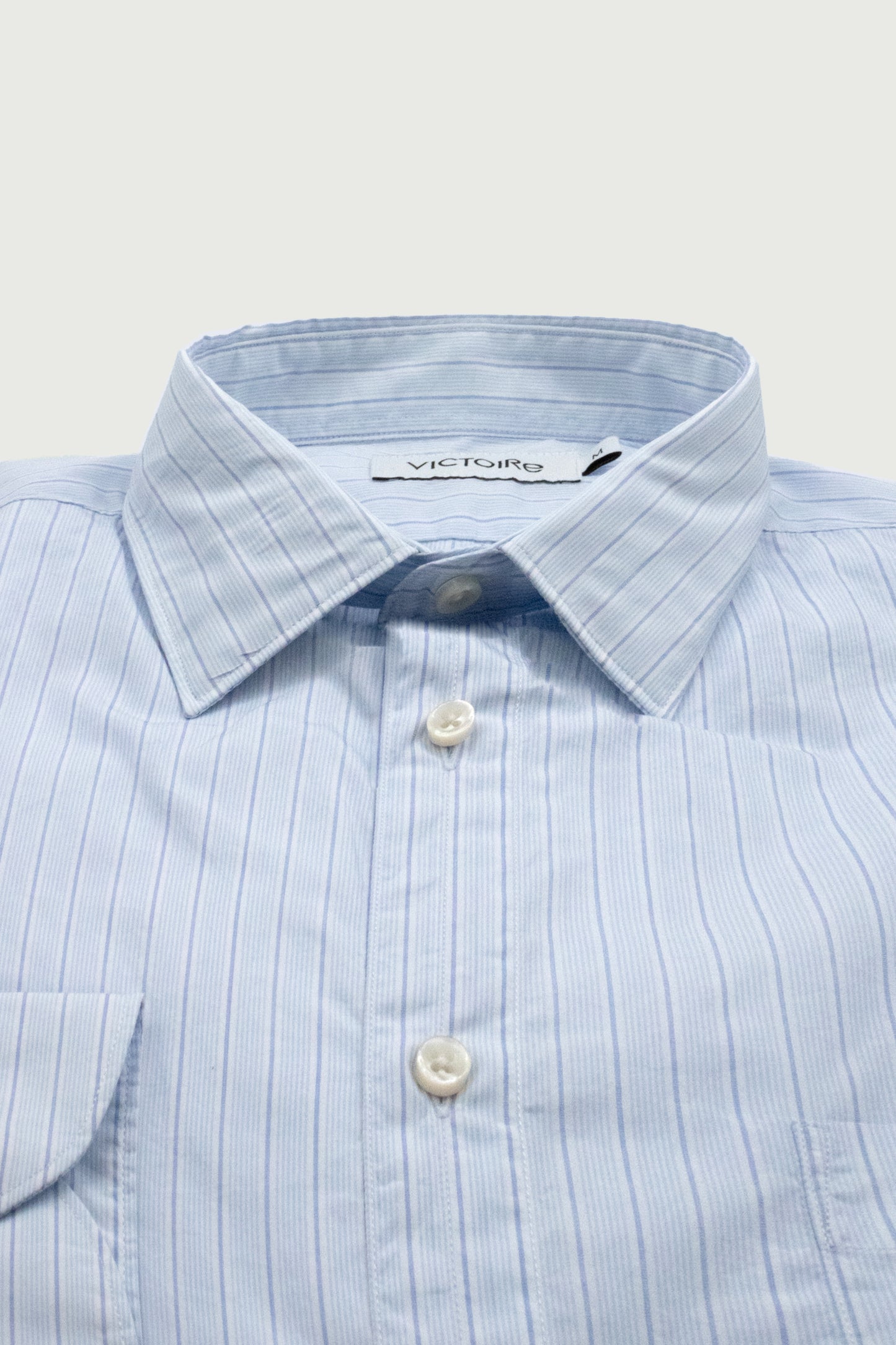 CHEMISE DROITE RAYÉE BLEUE