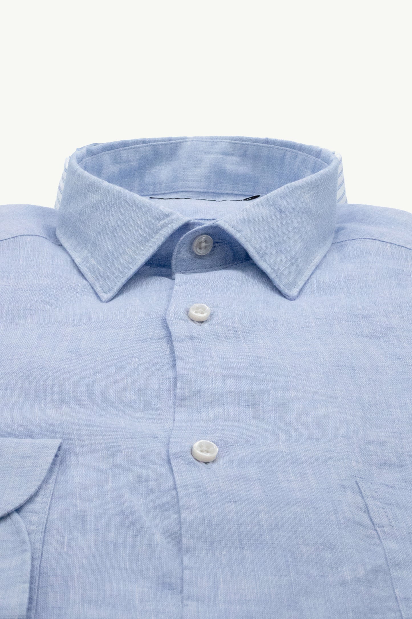 CHEMISE AJUSTÉE LIN BLEUE