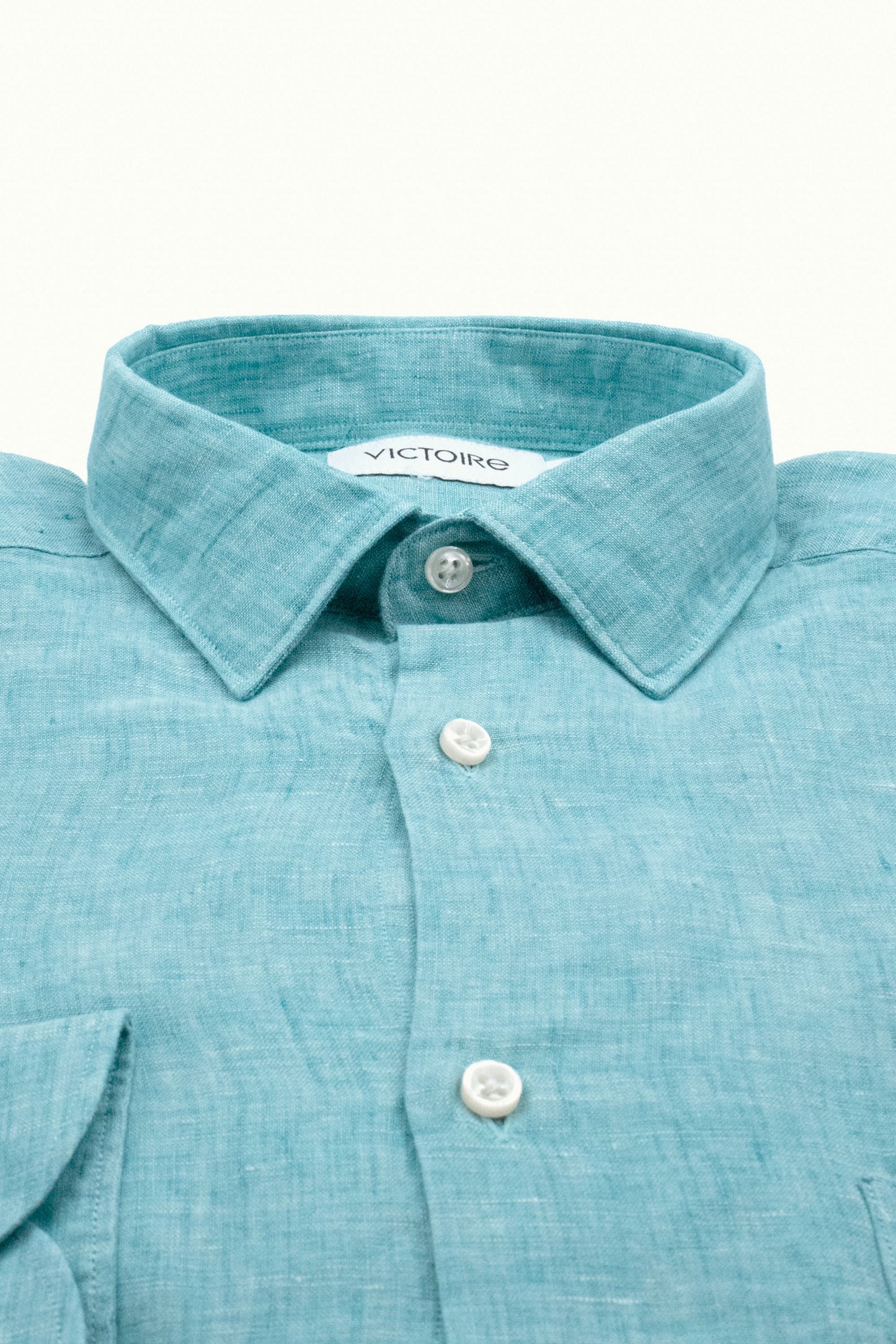 CHEMISE AJUSTÉE LIN AQUA
