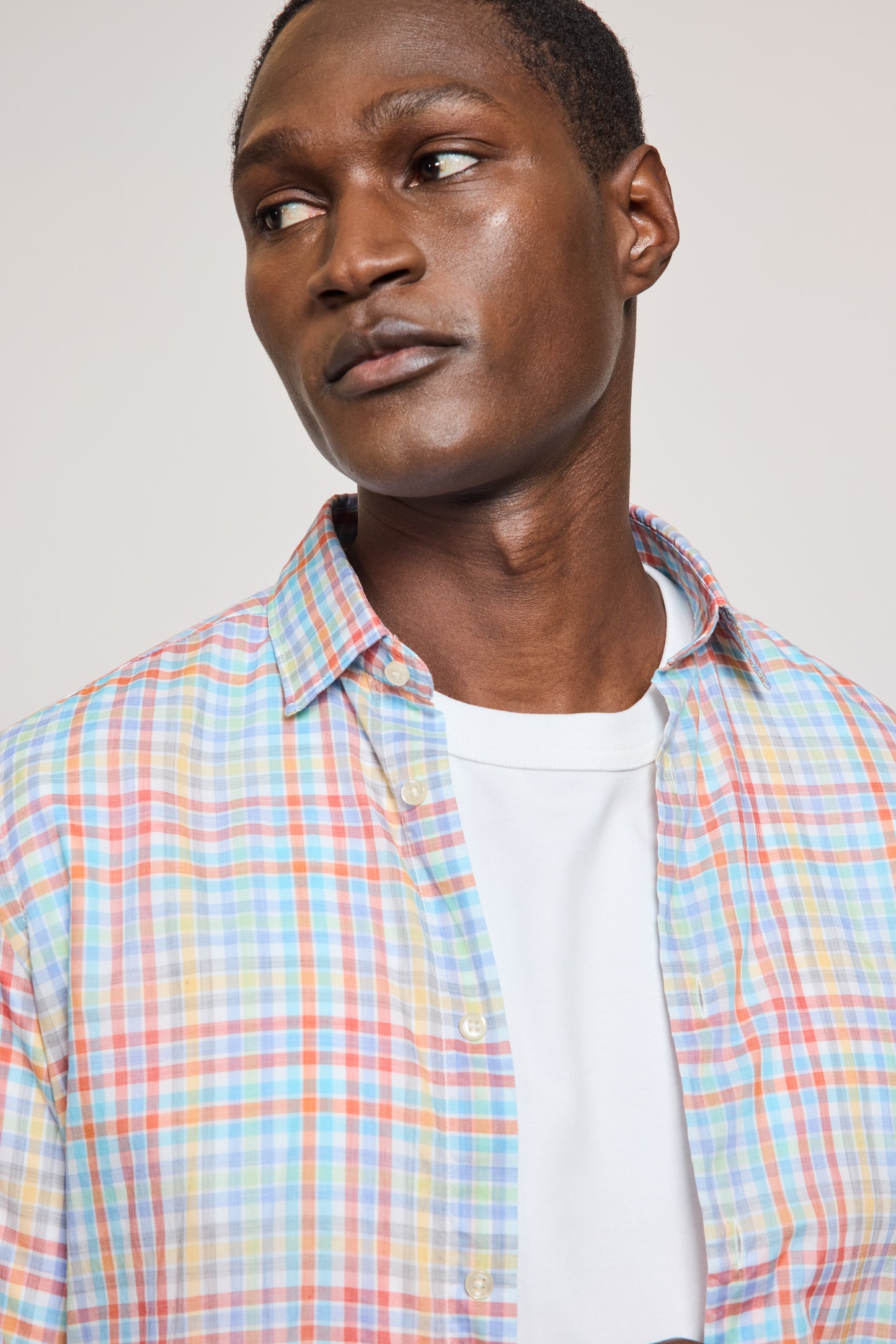 CHEMISE AJUSTÉE VOILE DE COTON CARREAUX