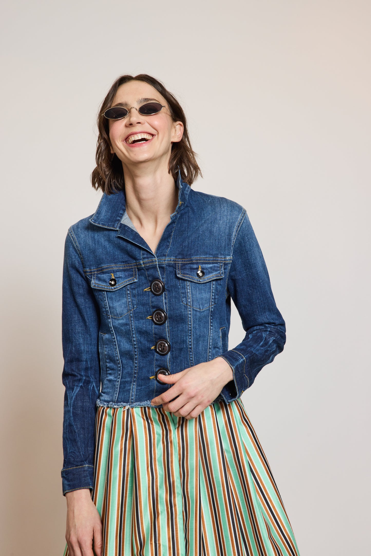 ROBE BI-MATIÈRE PISTACHE