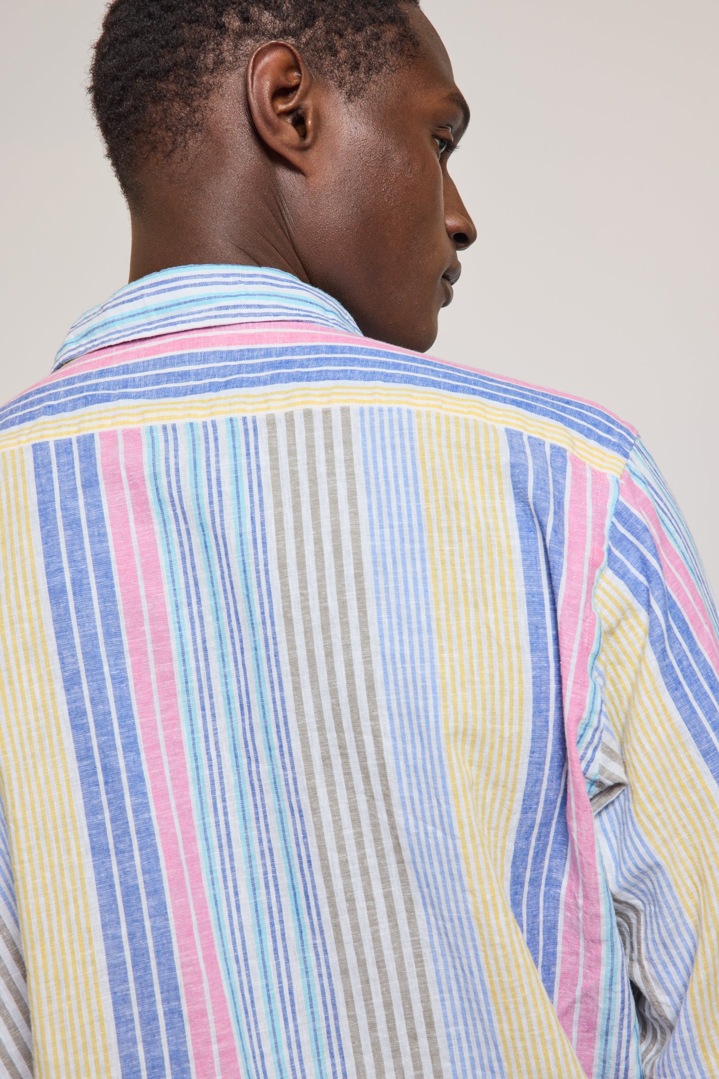 CHEMISE EN LIN RAYURES MULTICOLORES