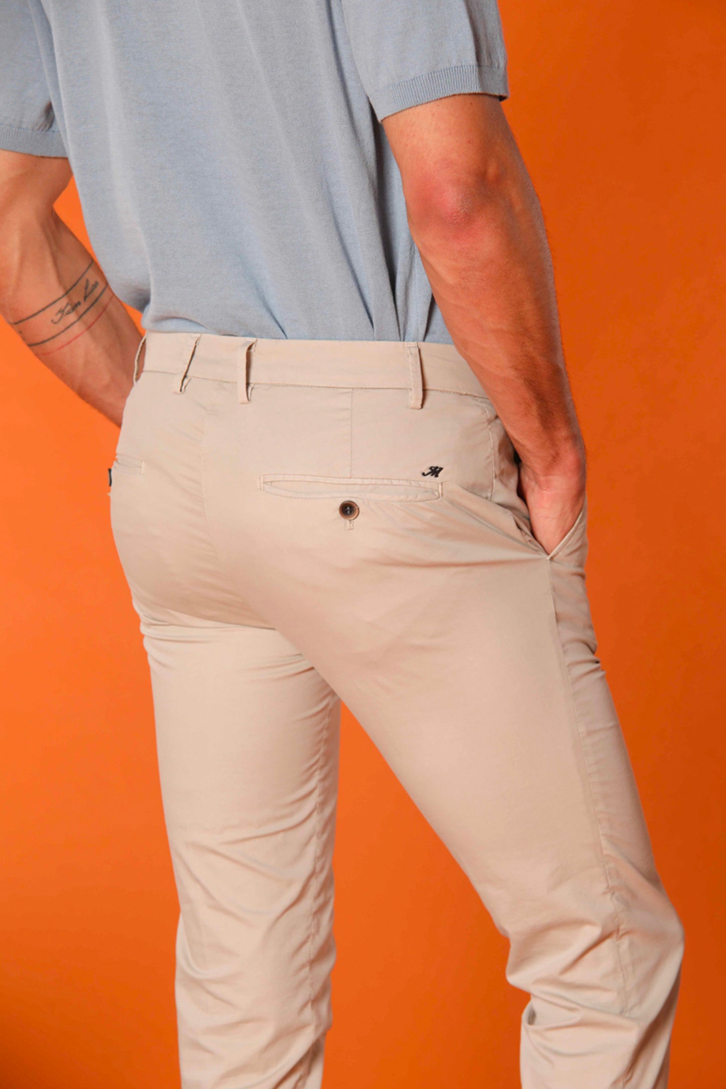 PANTALON EN POPELINE BEIGE