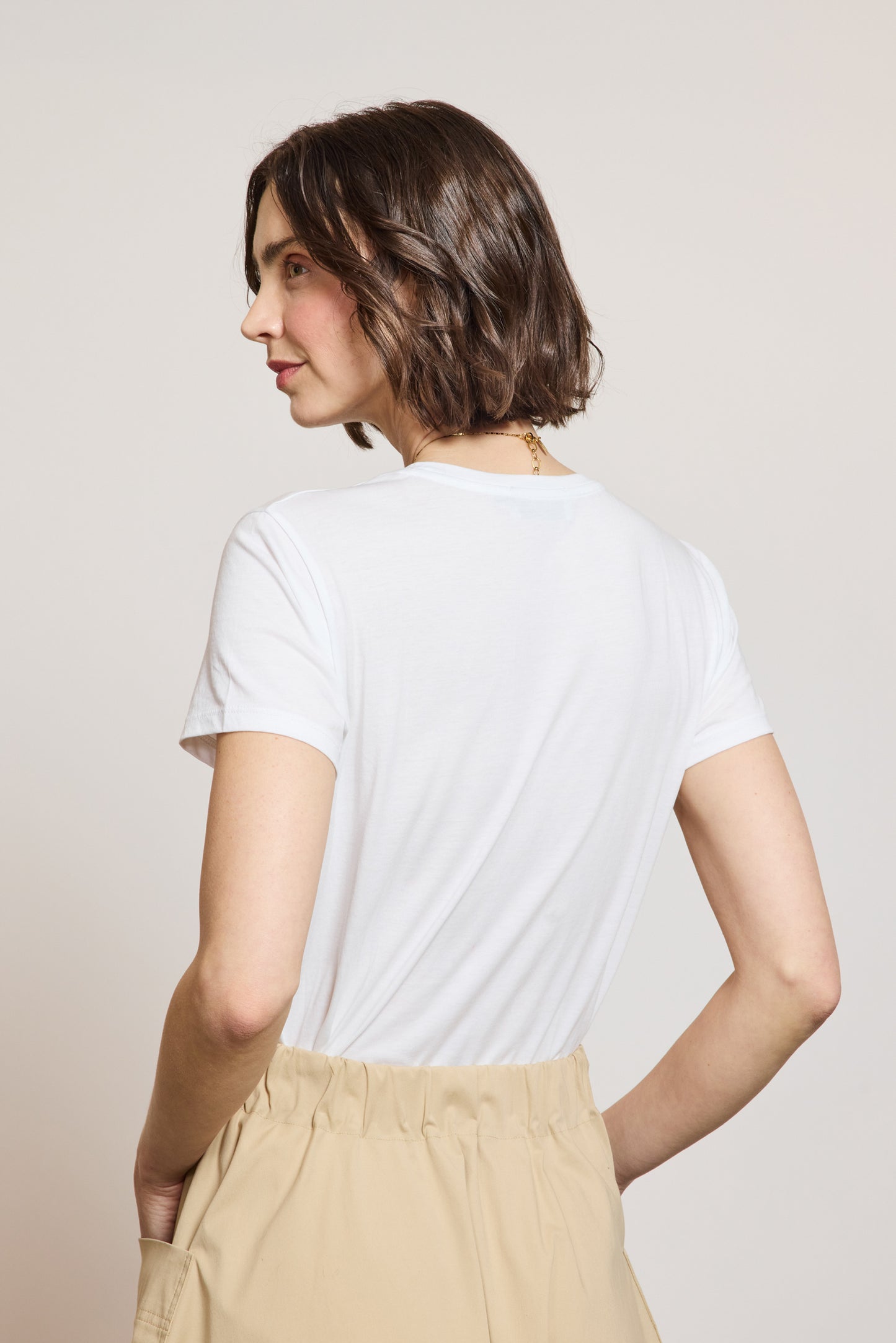 T-SHIRT O EN COTON PIMA BLANC