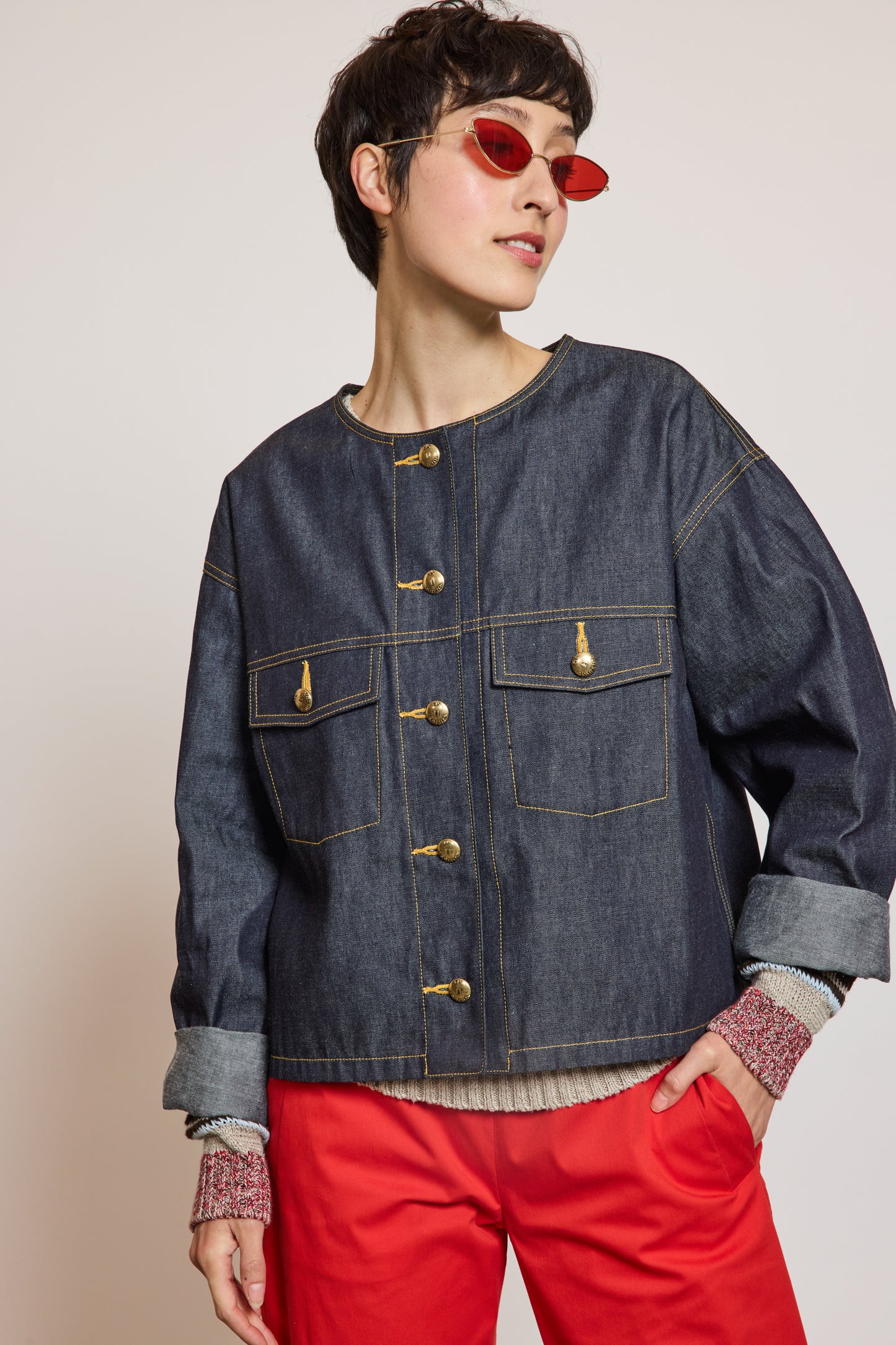 VESTE EN JEAN MARINE
