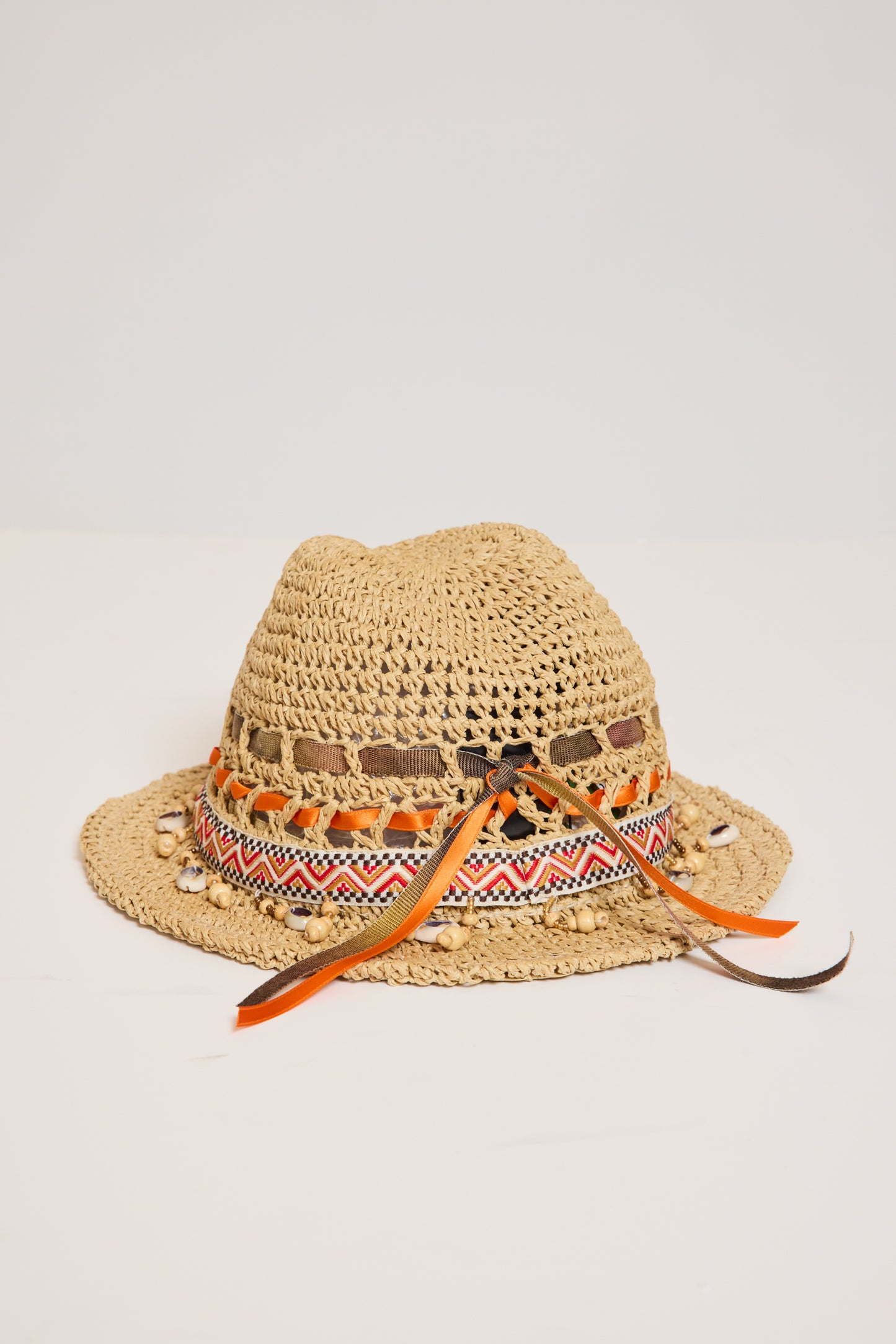 CHAPEAU COQUILLAGES ORANGE