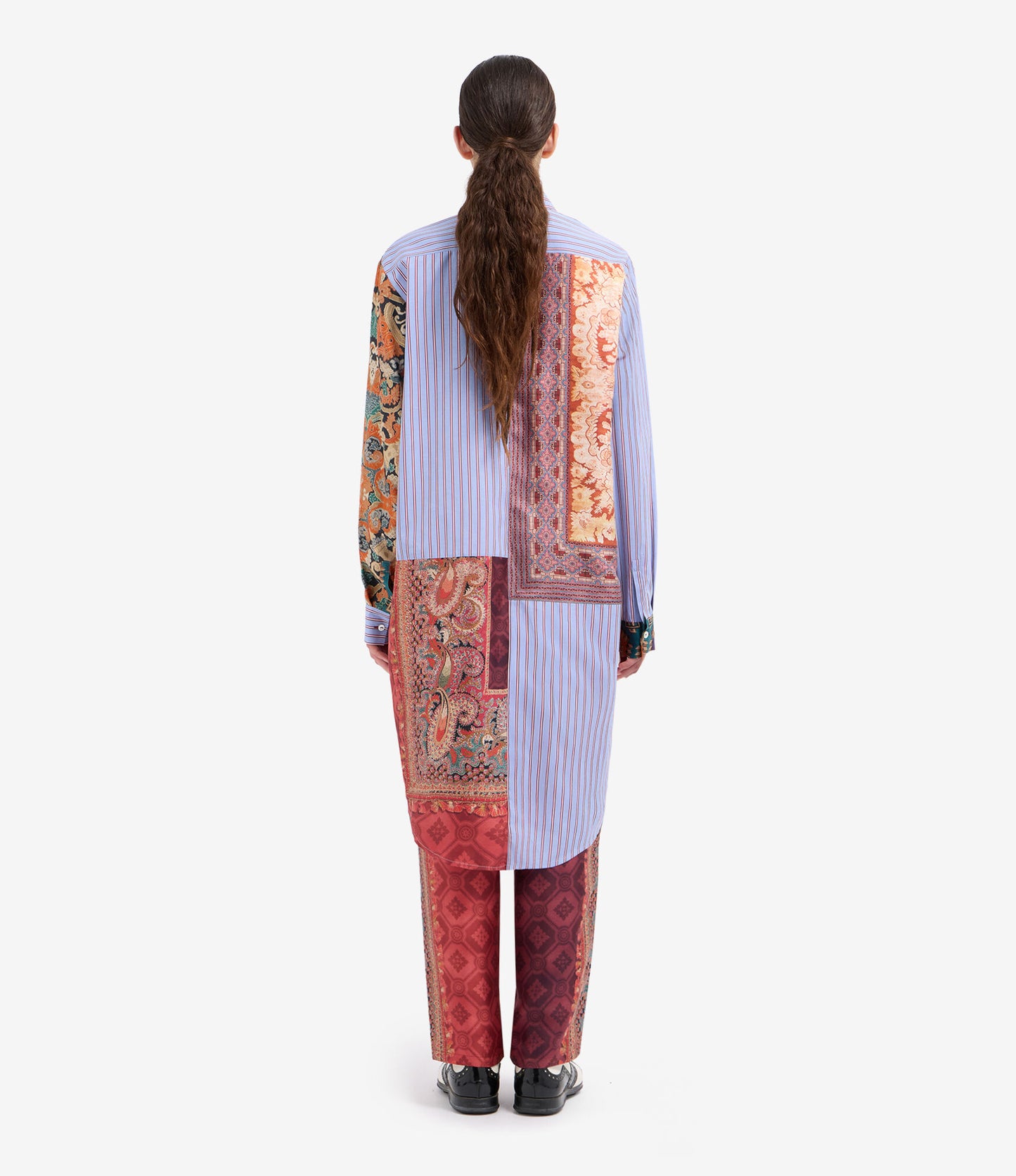 ROBE PATCH DE SOIE ROSE