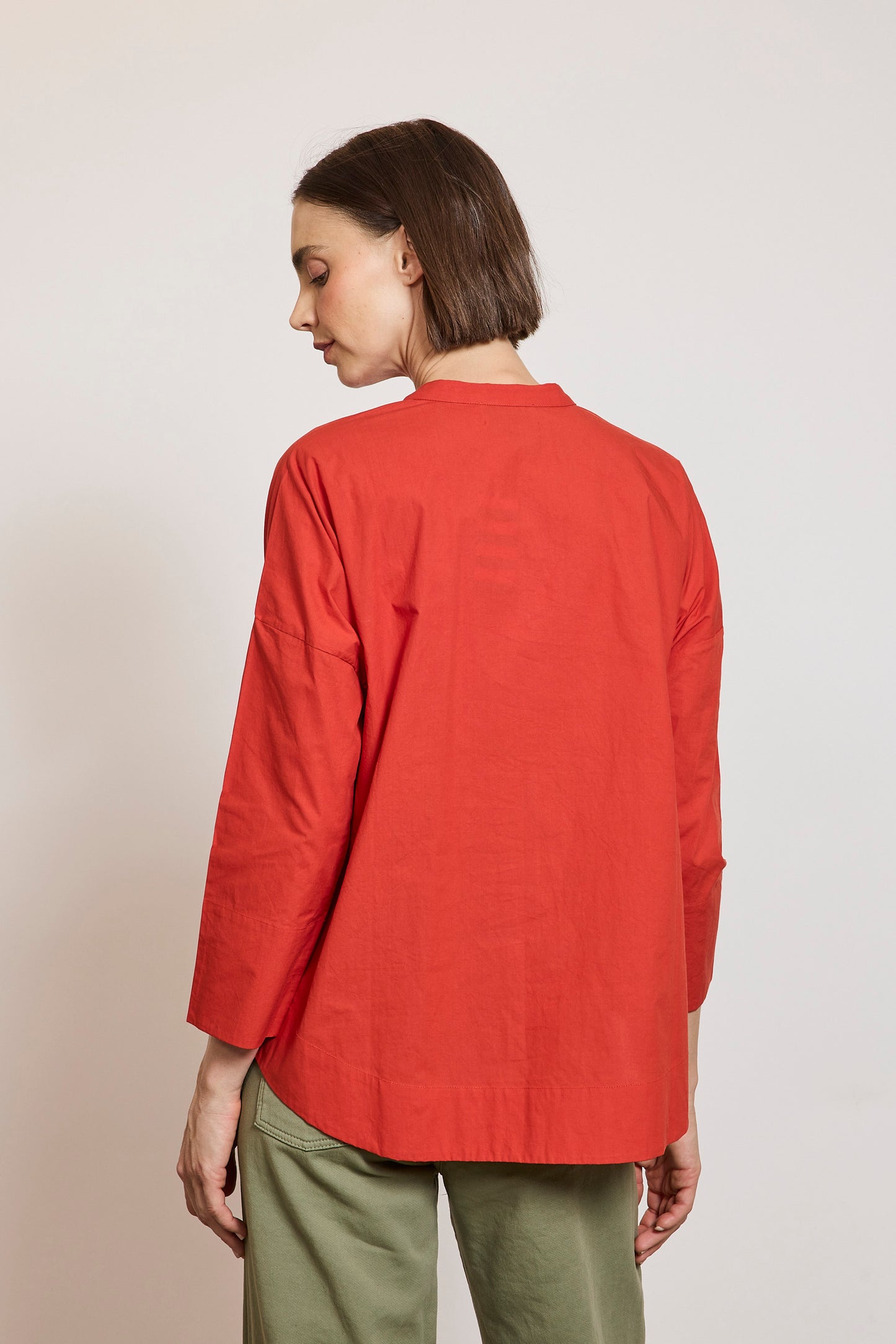 CHEMISE BRODÉE ABORIGÈNE TERRACOTTA