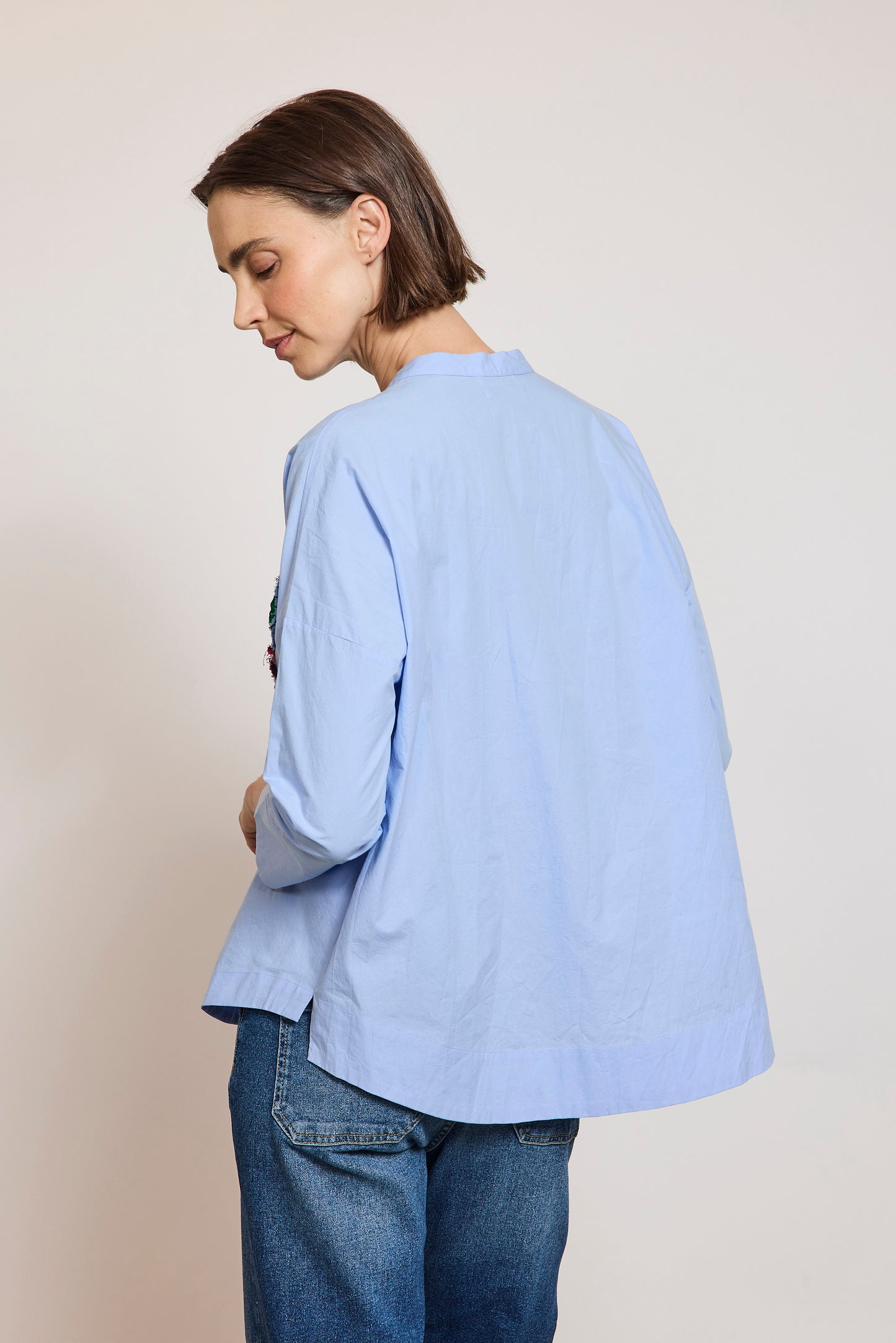 CHEMISE BRODÉE COCARDE CIEL