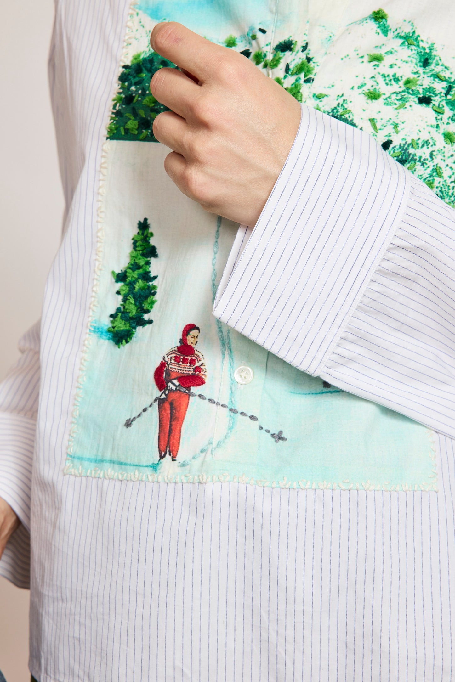 CHEMISE BRODÉE SKI BLANCHE