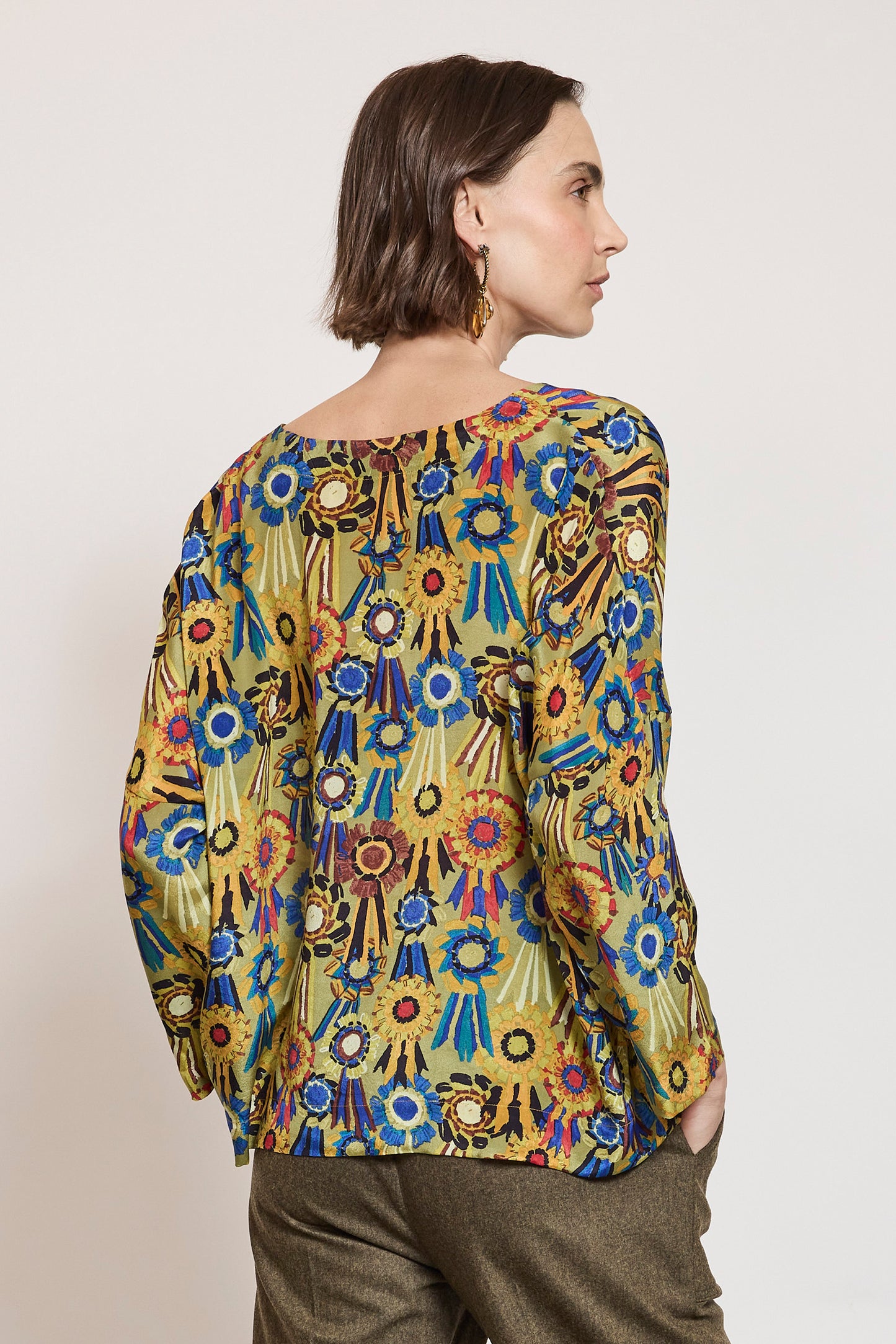 TOP EN CRÊPE COCARDE MULTICOLORE