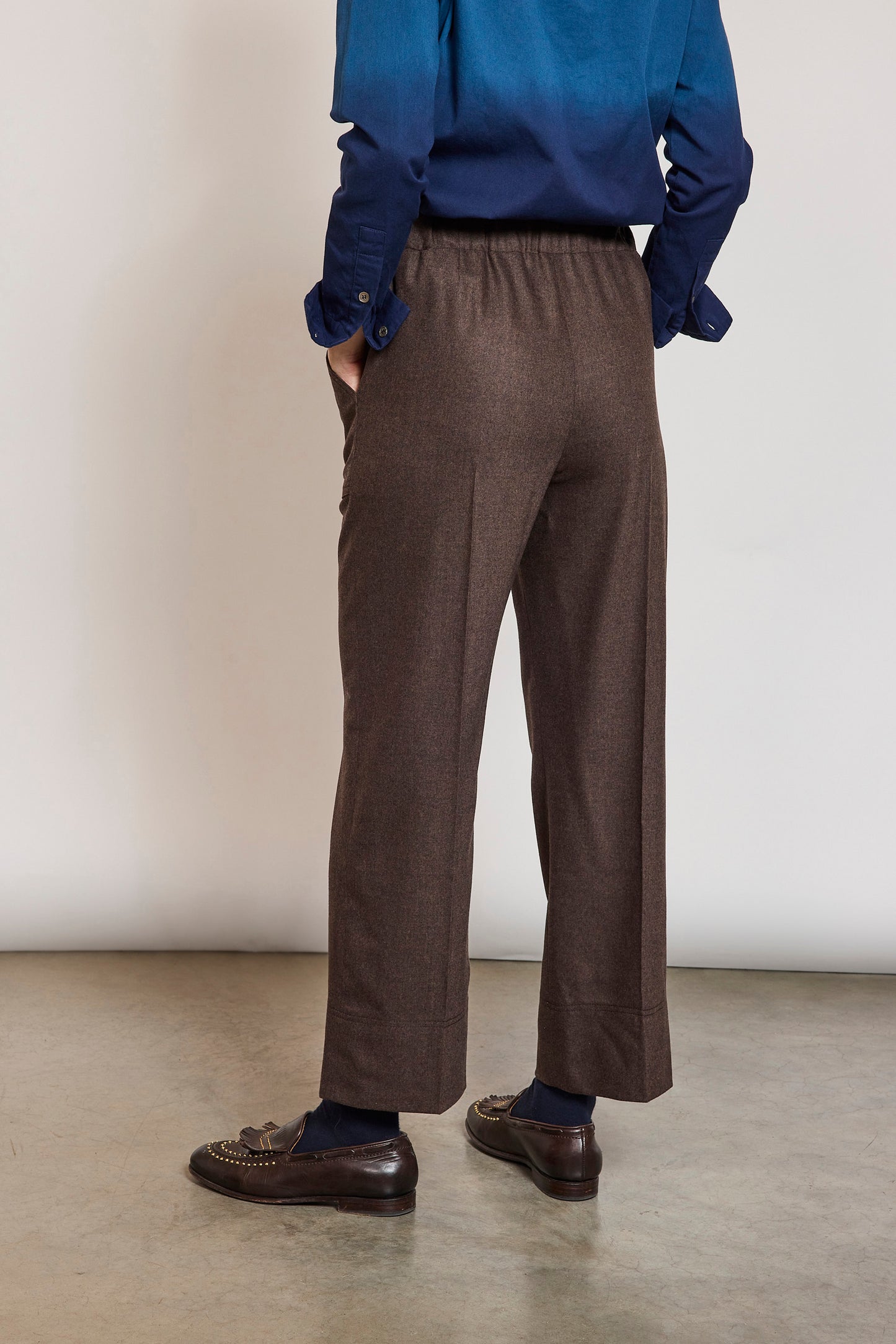PANTALON FLANNELLE CACHEMIRE CHOCO