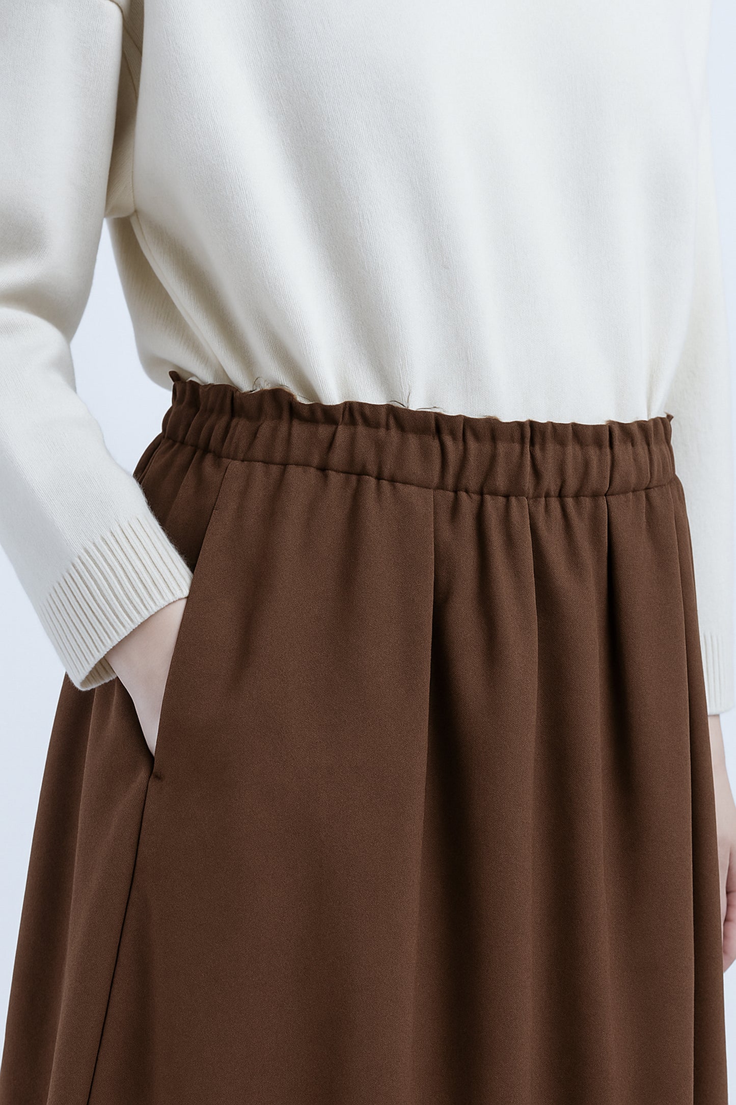 JUPE EN FLANELLE NOISETTE