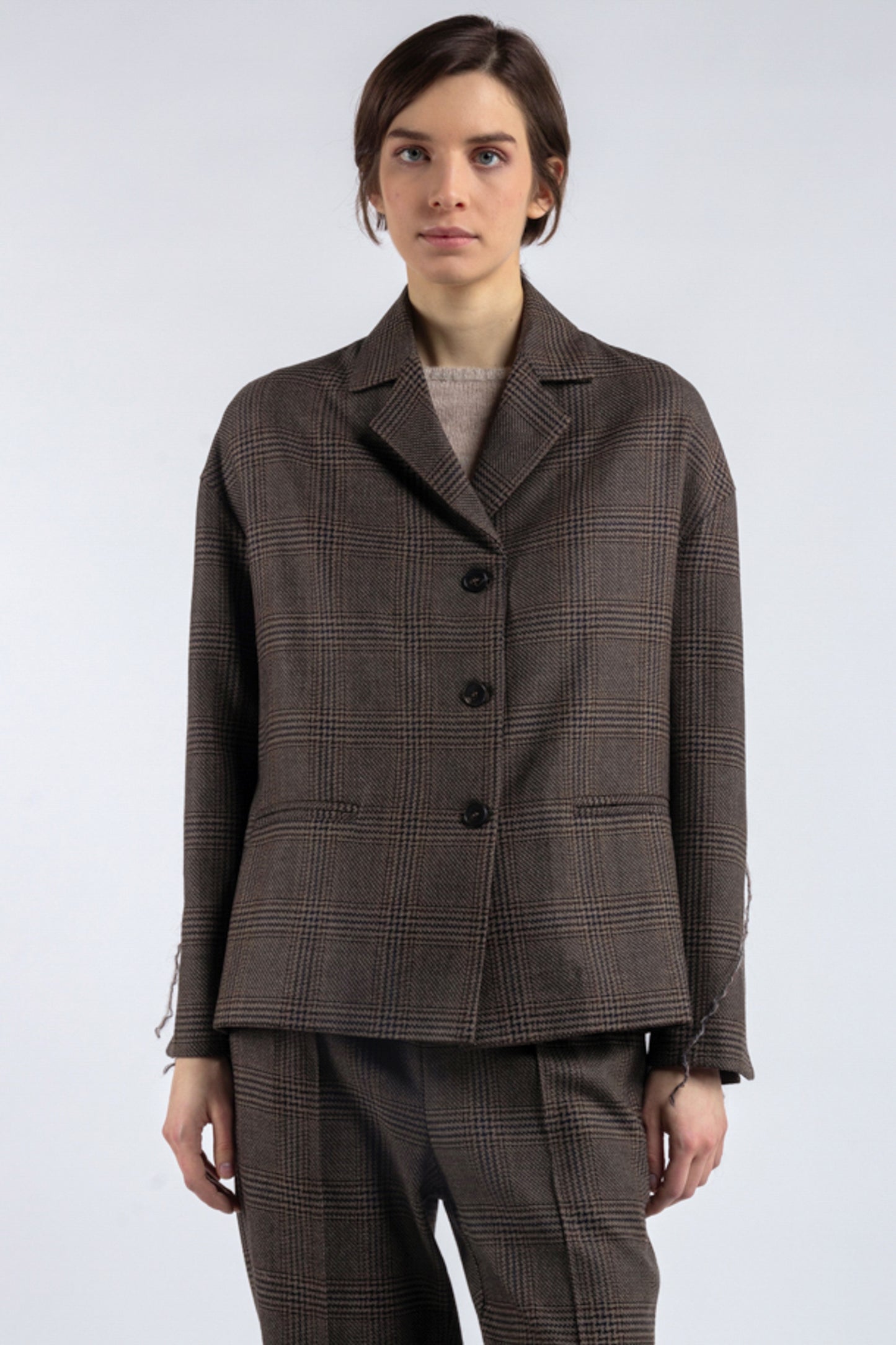 VESTE PRINCE DE GALLES BRUN