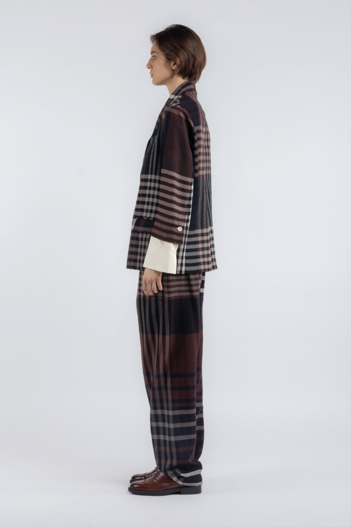 VESTE À CARREAUX MARINE