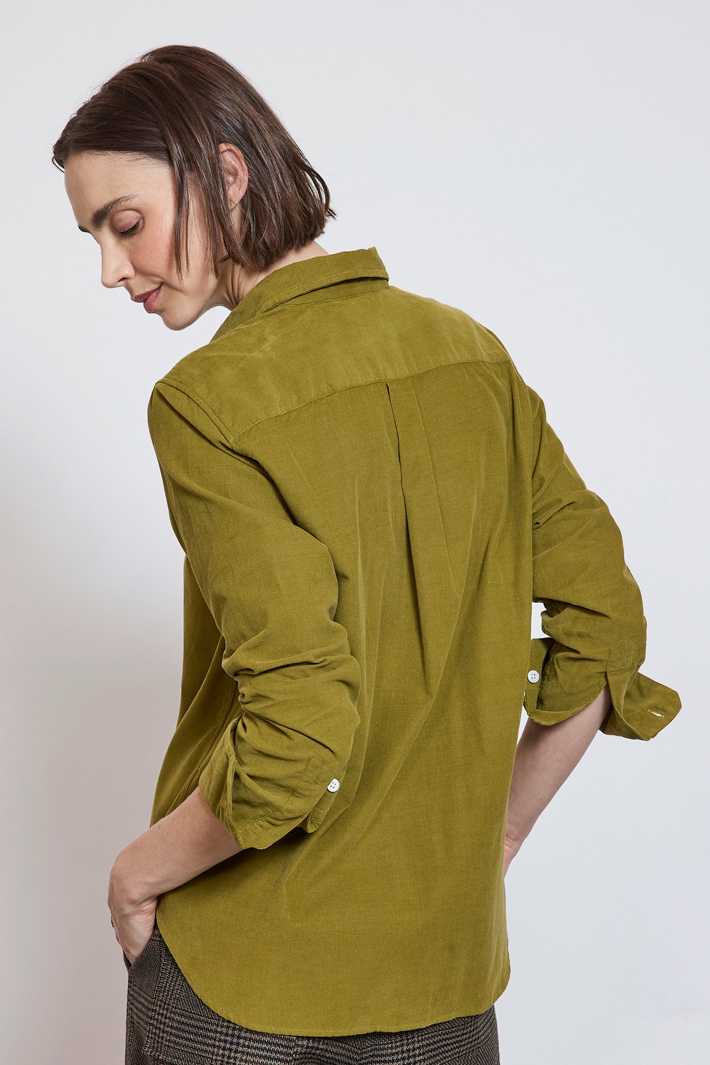 CHEMISE IBIZA EN VELOURS OLIVE