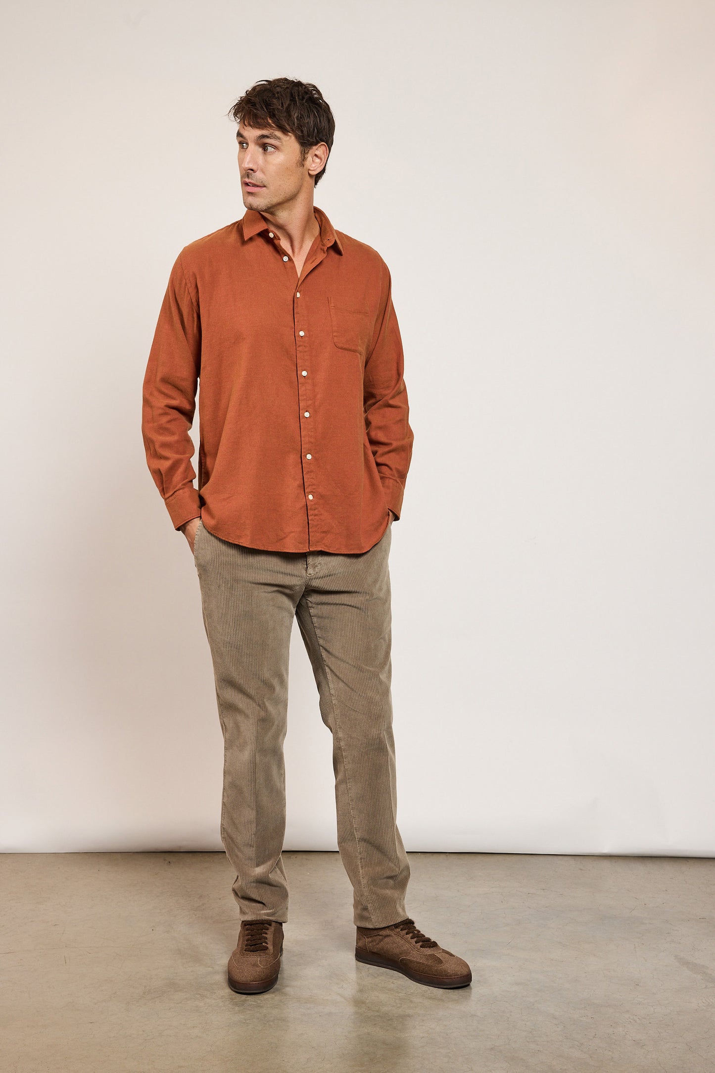 CHEMISE DROITE PILOU BRIQUE