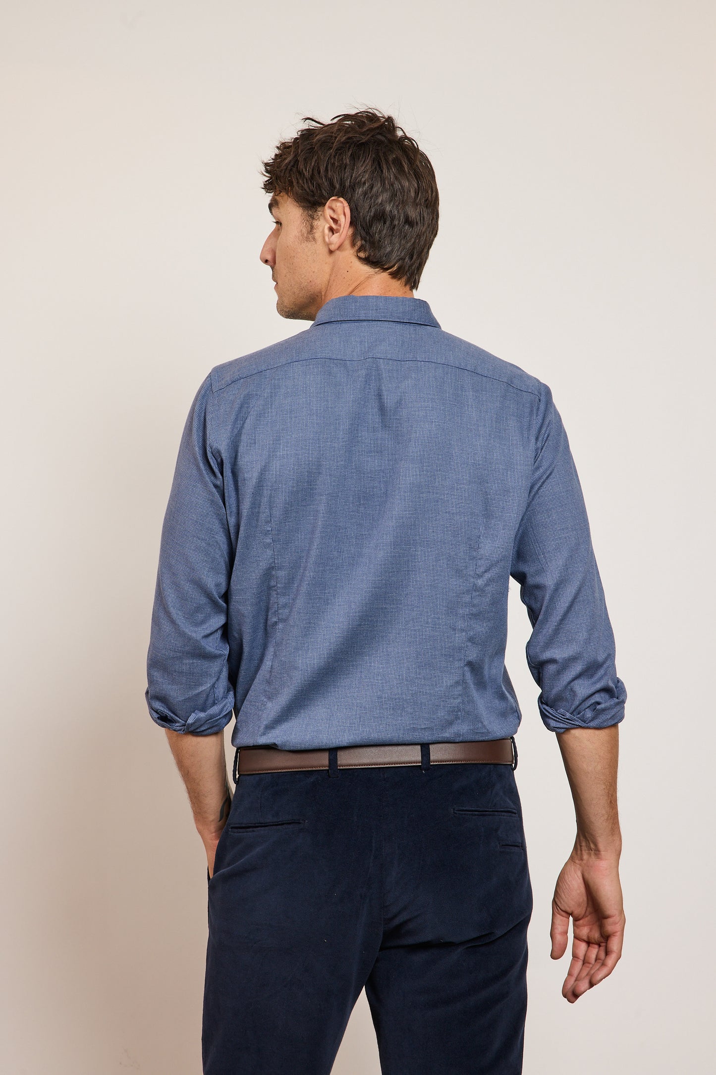 CHEMISE DROITE PIED DE POULE