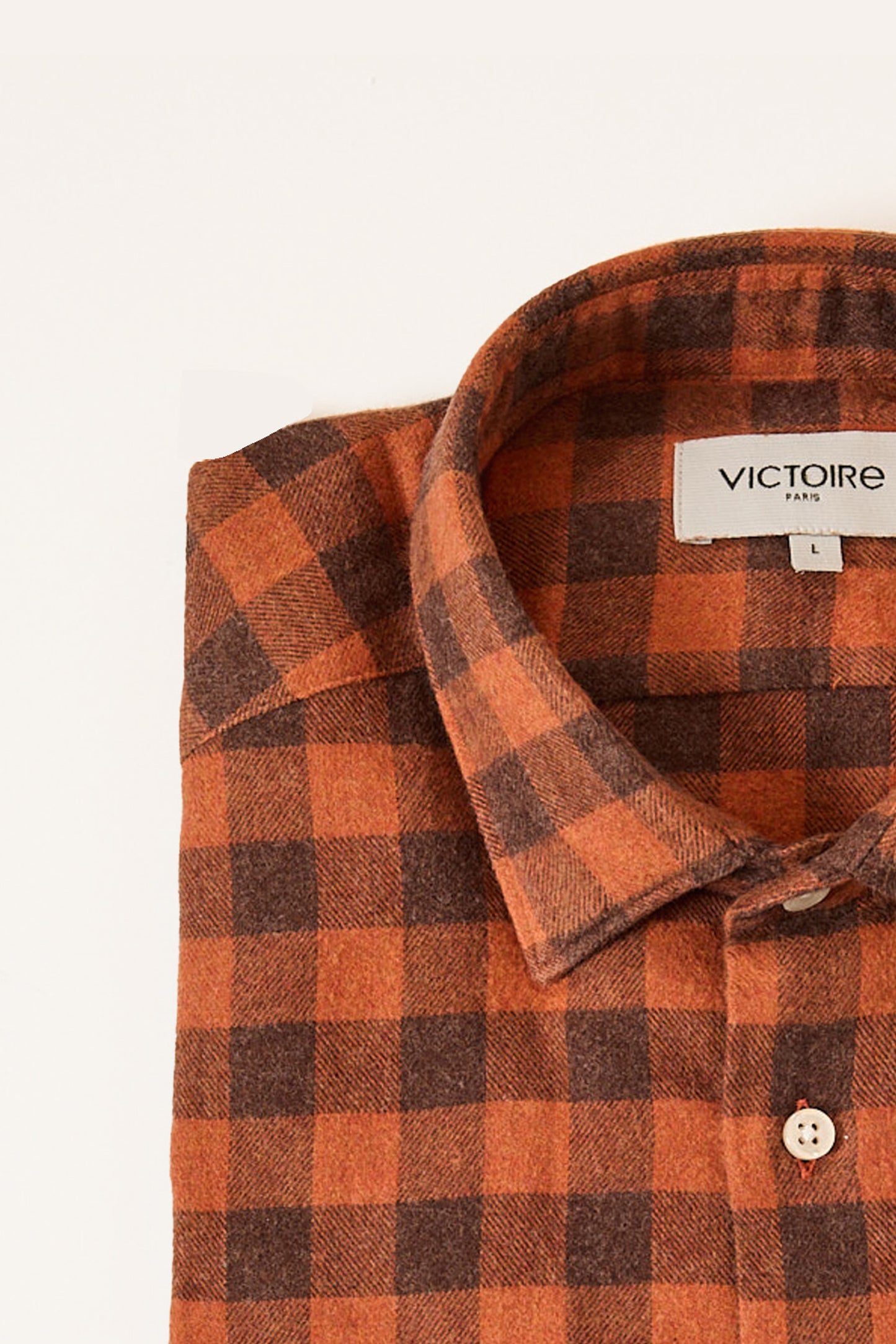 CHEMISE AJUSTÉE PILOU CARREAUX ORANGE