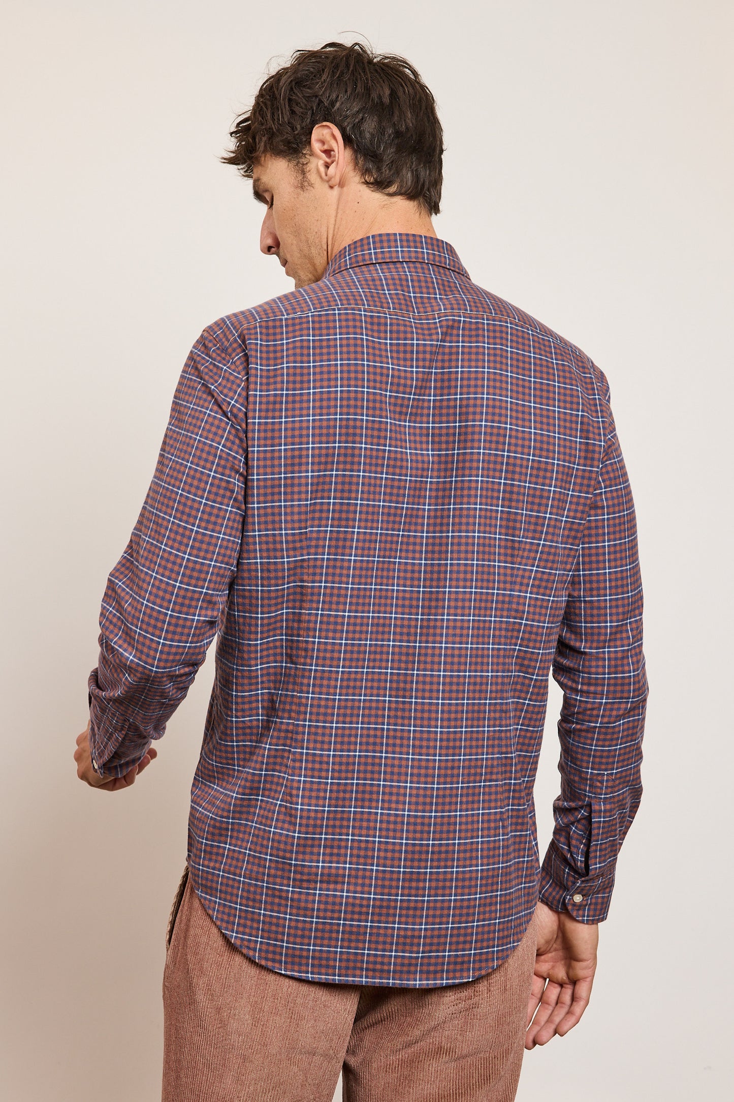 CHEMISE AJUSTÉE PILOU CARREAUX MARINE