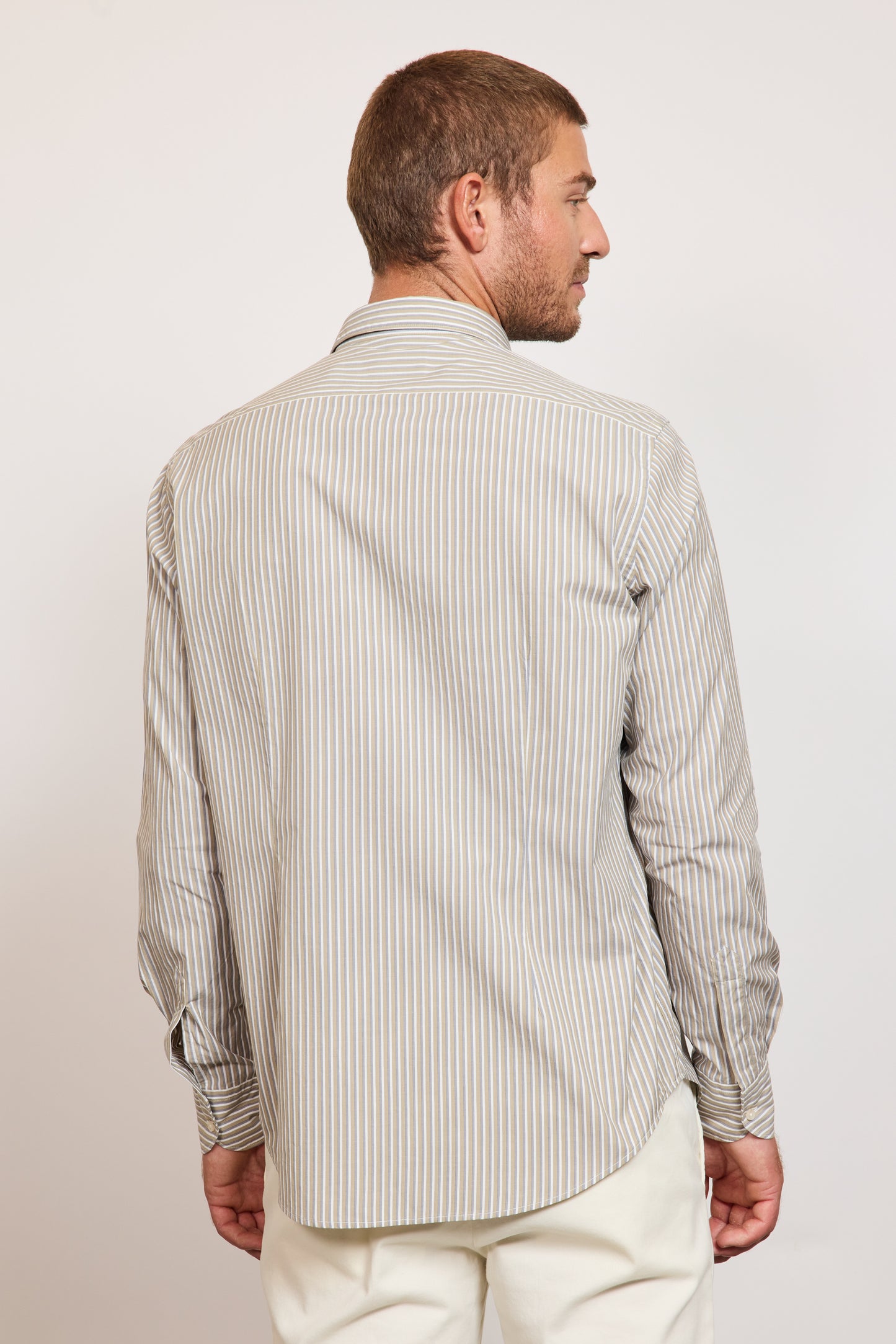 CHEMISE AJUSTÉE SPORT RAYURES BRONZE