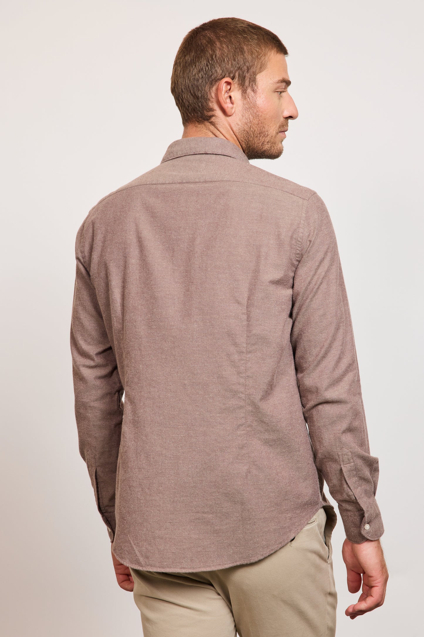 CHEMISE AJUSTÉE CACHEMIRE CAFÉ