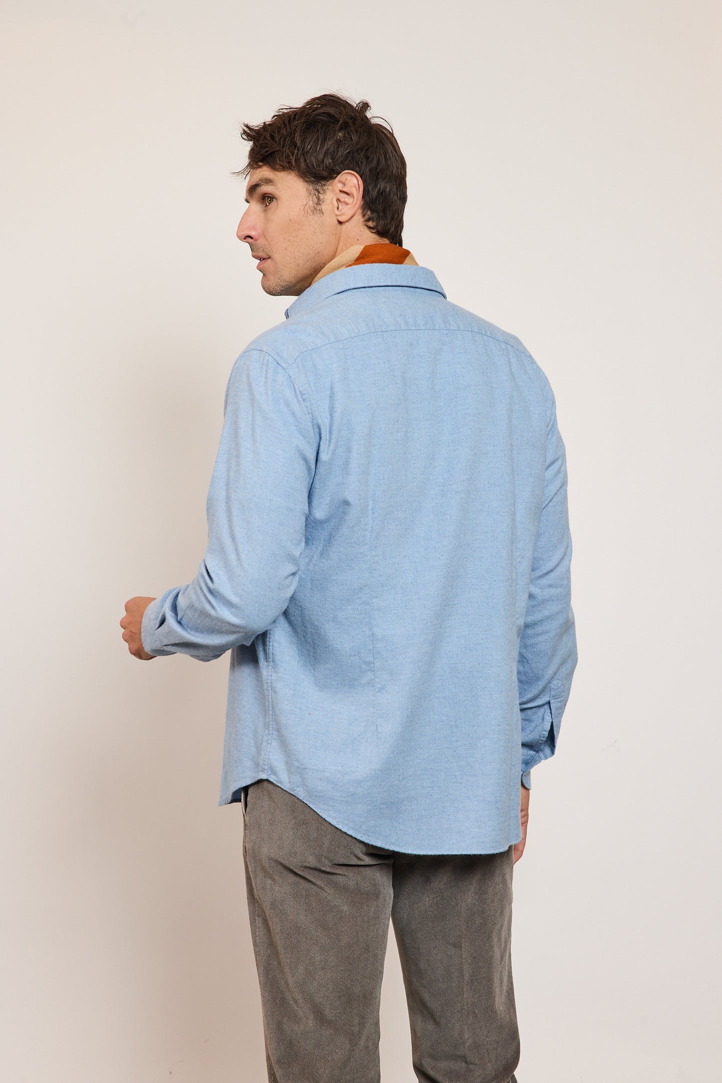 CHEMISE AJUSTÉE CACHEMIRE CIEL