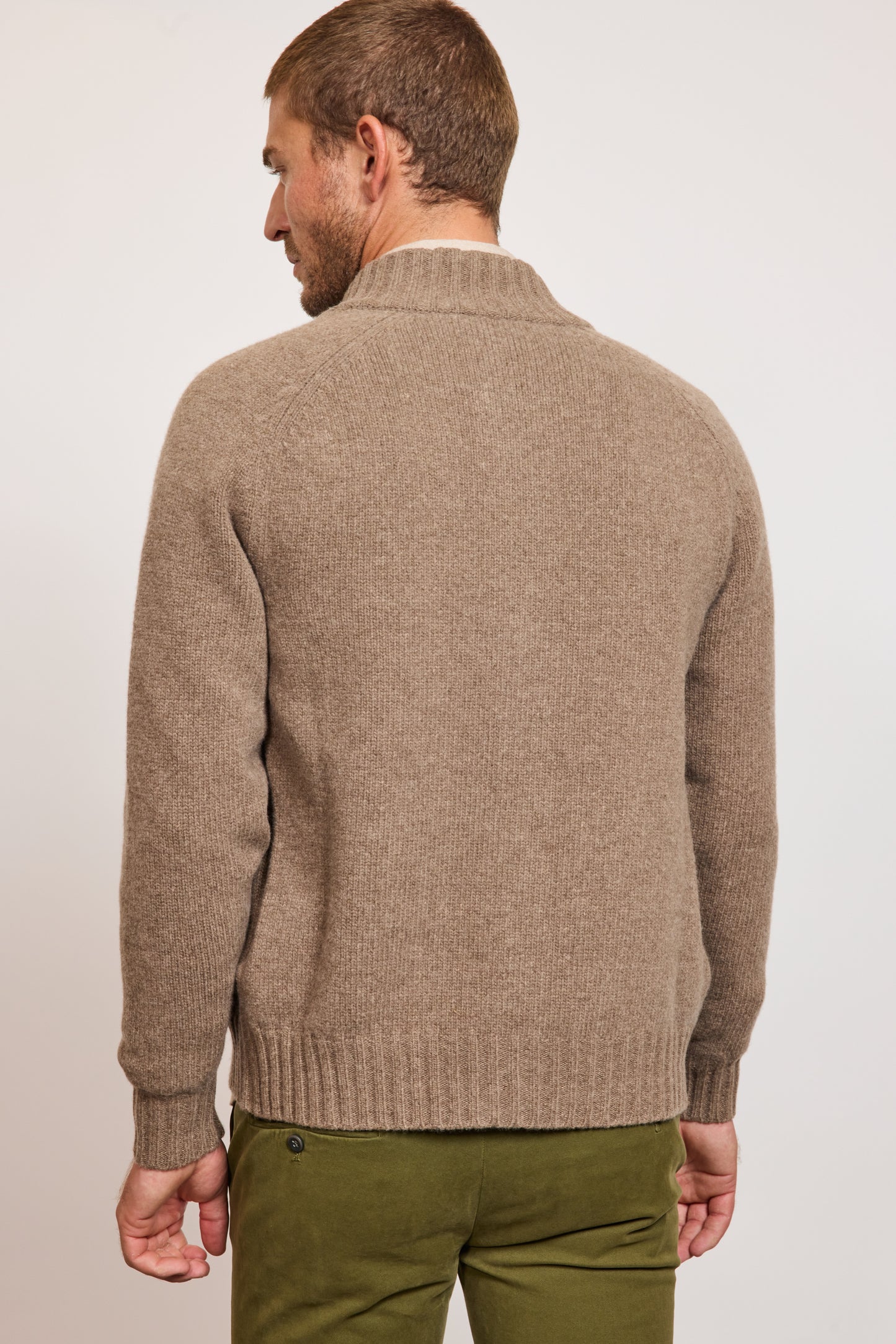 CARDIGAN EN LAINE TAUPE