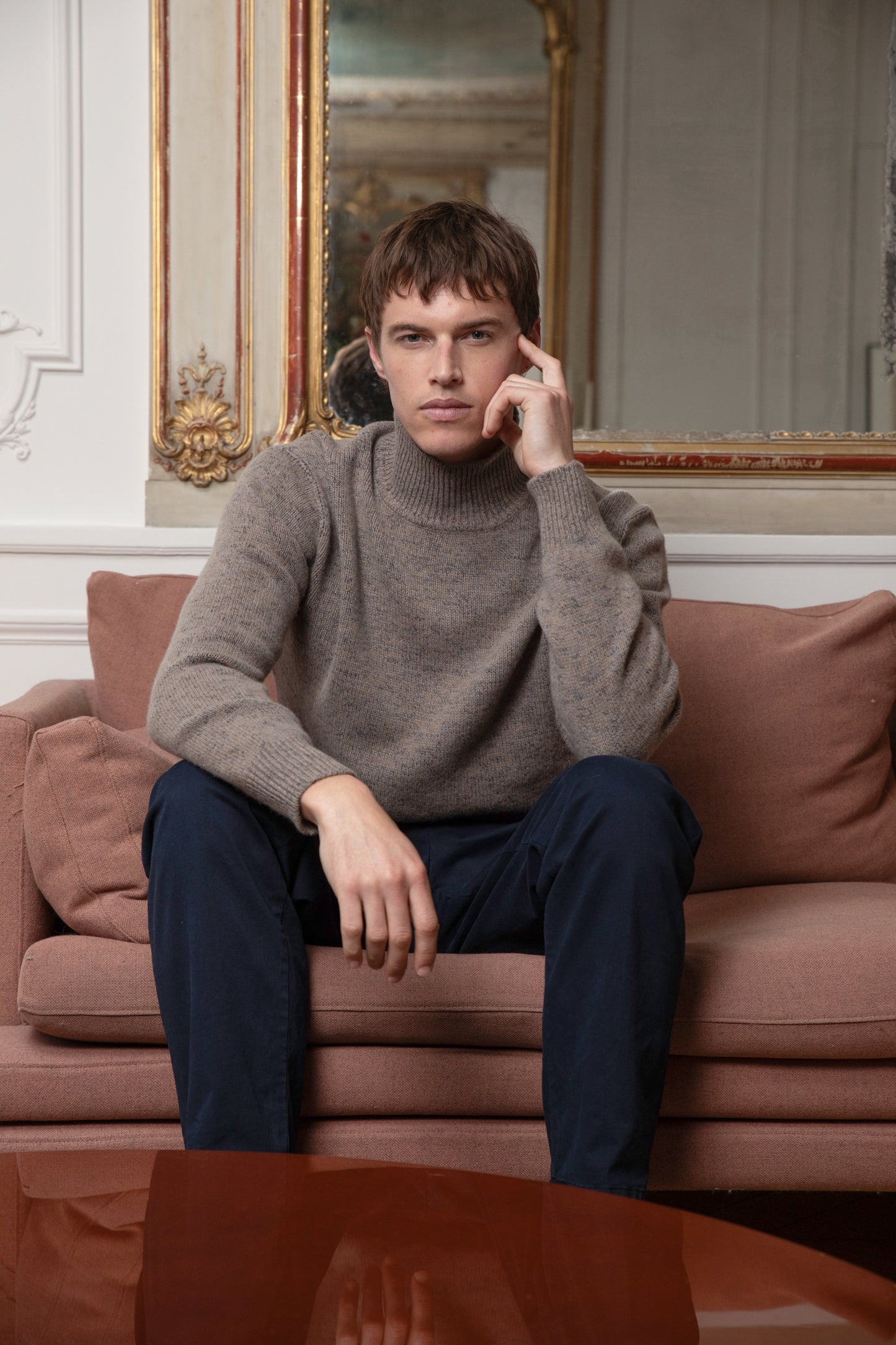 PULL COL CHEMINÉ TAUPE