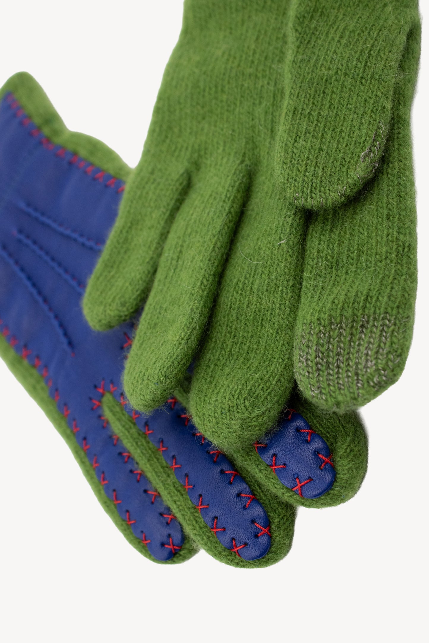 GANTS BI-MATIÈRE VERT