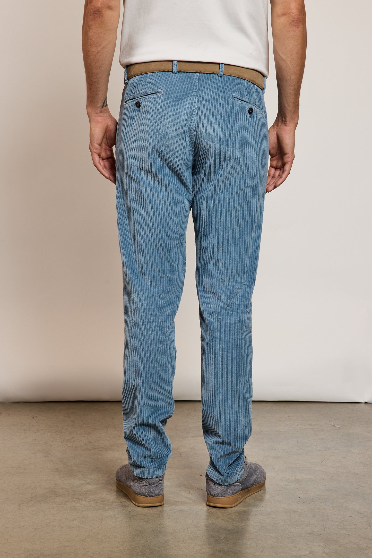 PANTALON VELOURS GROSSES CÔTES GLACIER