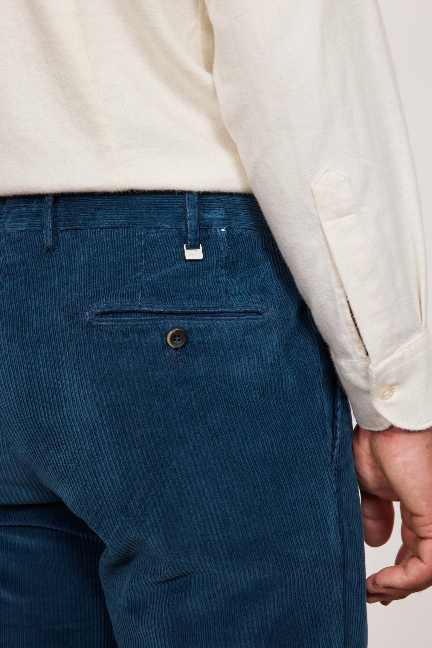 PANTALON SLIM VELOURS INDIGO