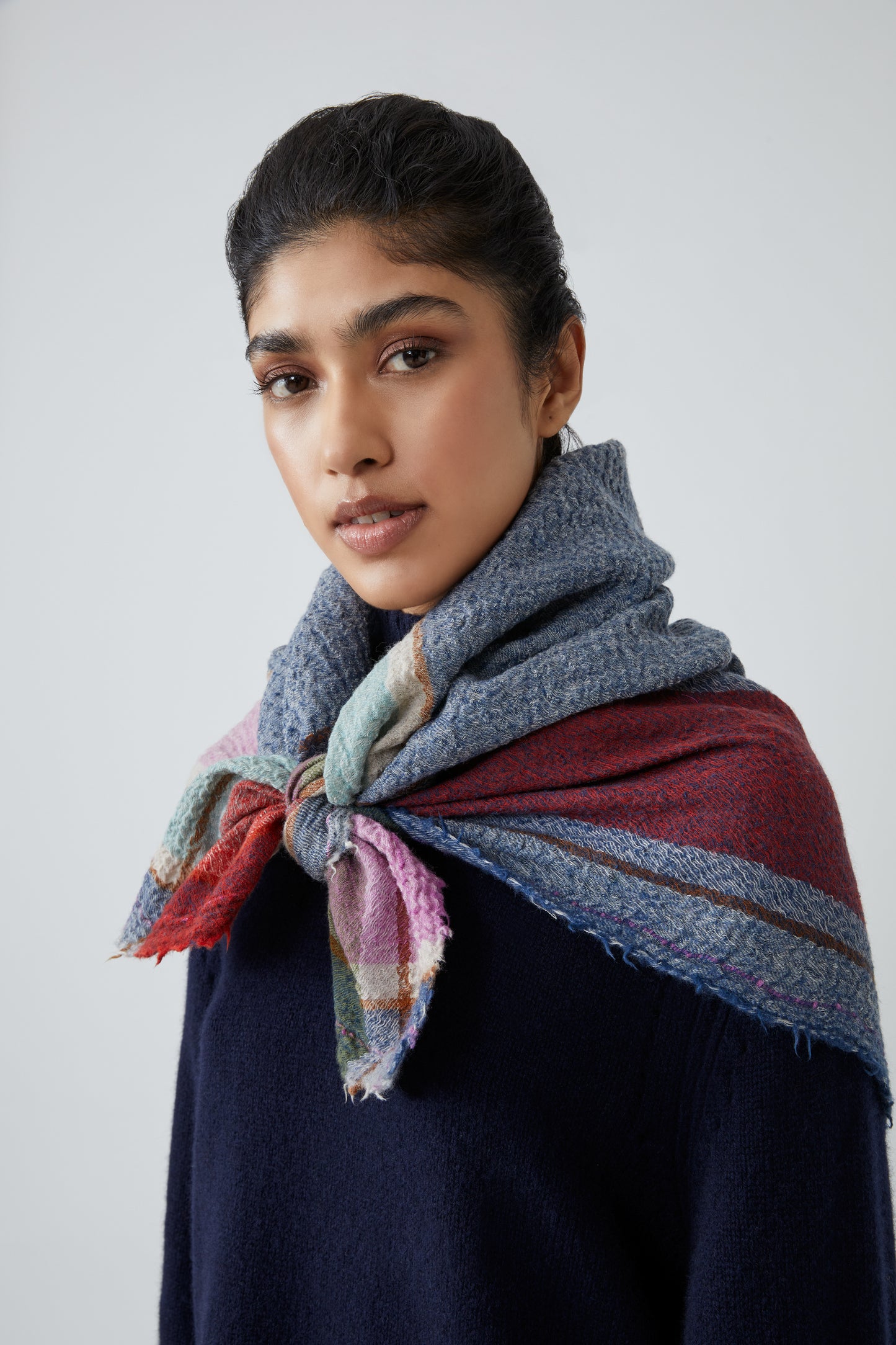 CARRÉ LAINE/CACHEMIRE BLEU