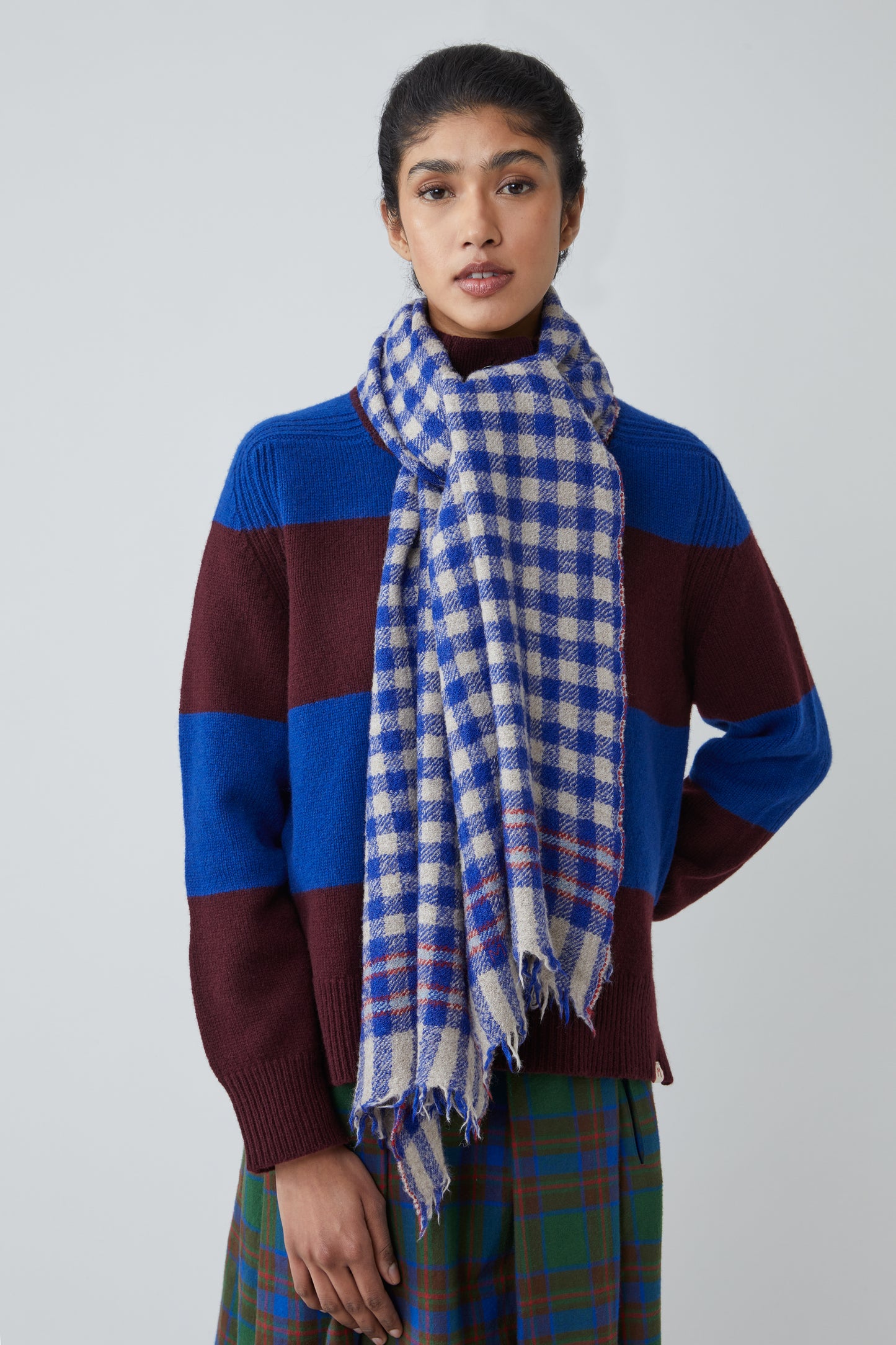 ECHARPE VICHY LAINE INDIGO