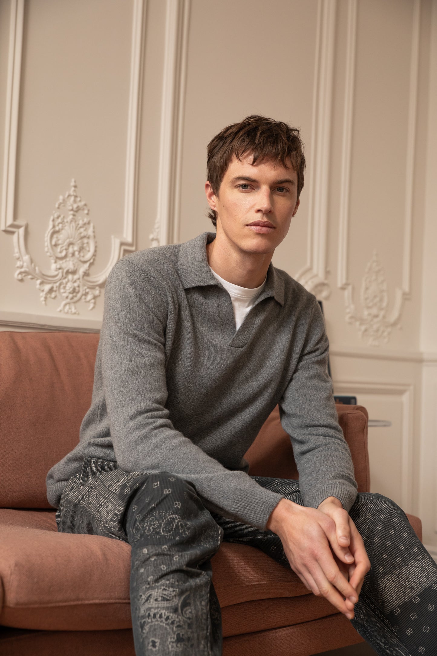 POLO CACHEMIRE RECYCLÉ GRIS