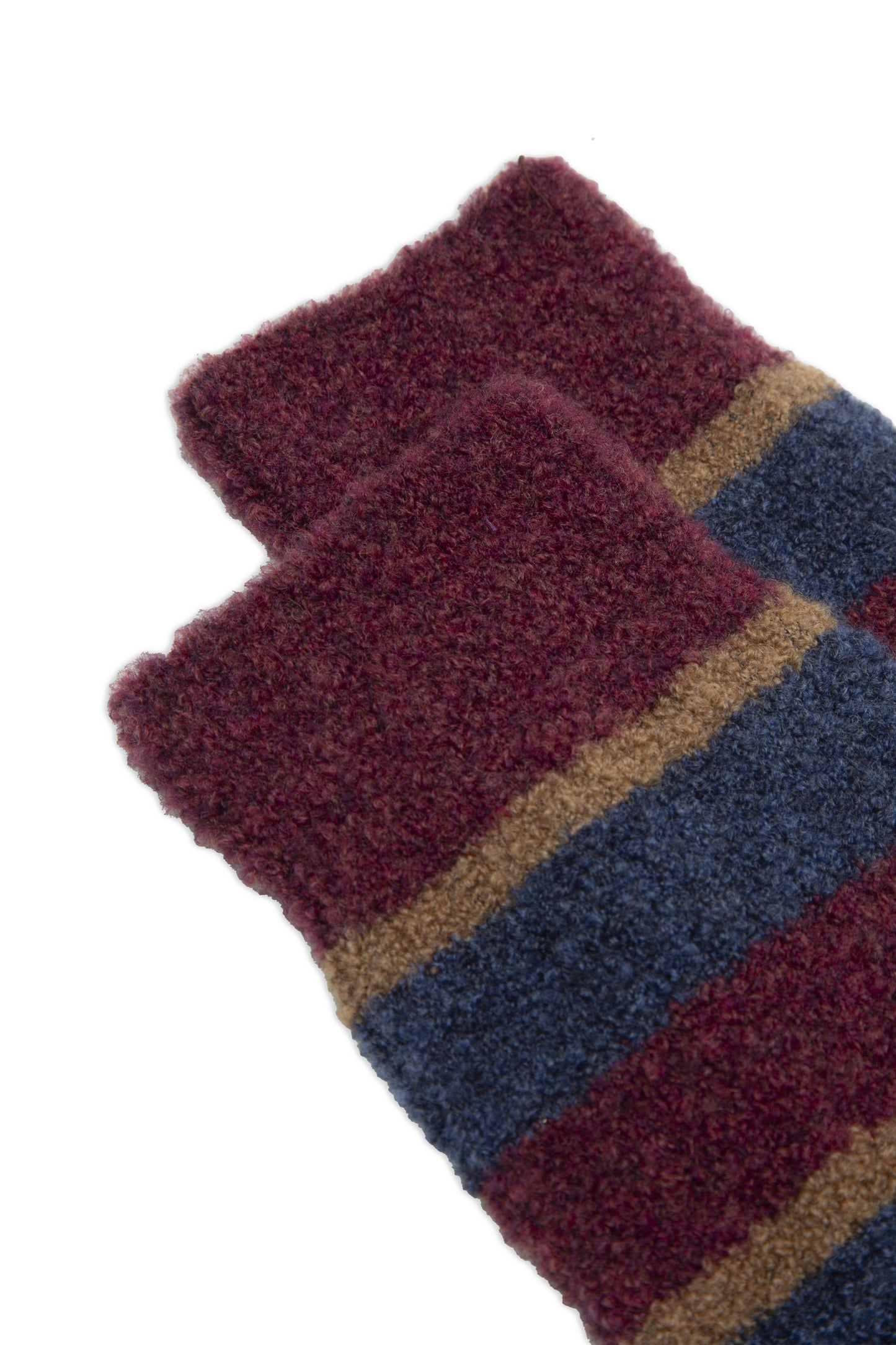 CHAUSSETTES BOUCLETTES RAYURES BORDEAUX