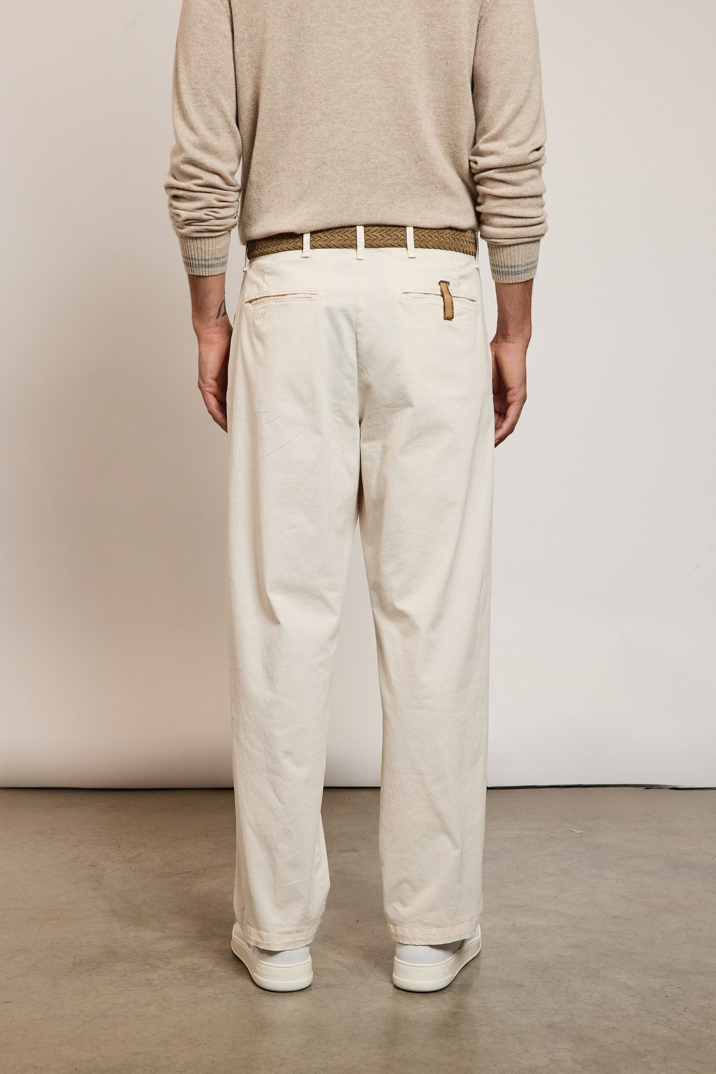 PANTALON DROIT PINCES ECRU