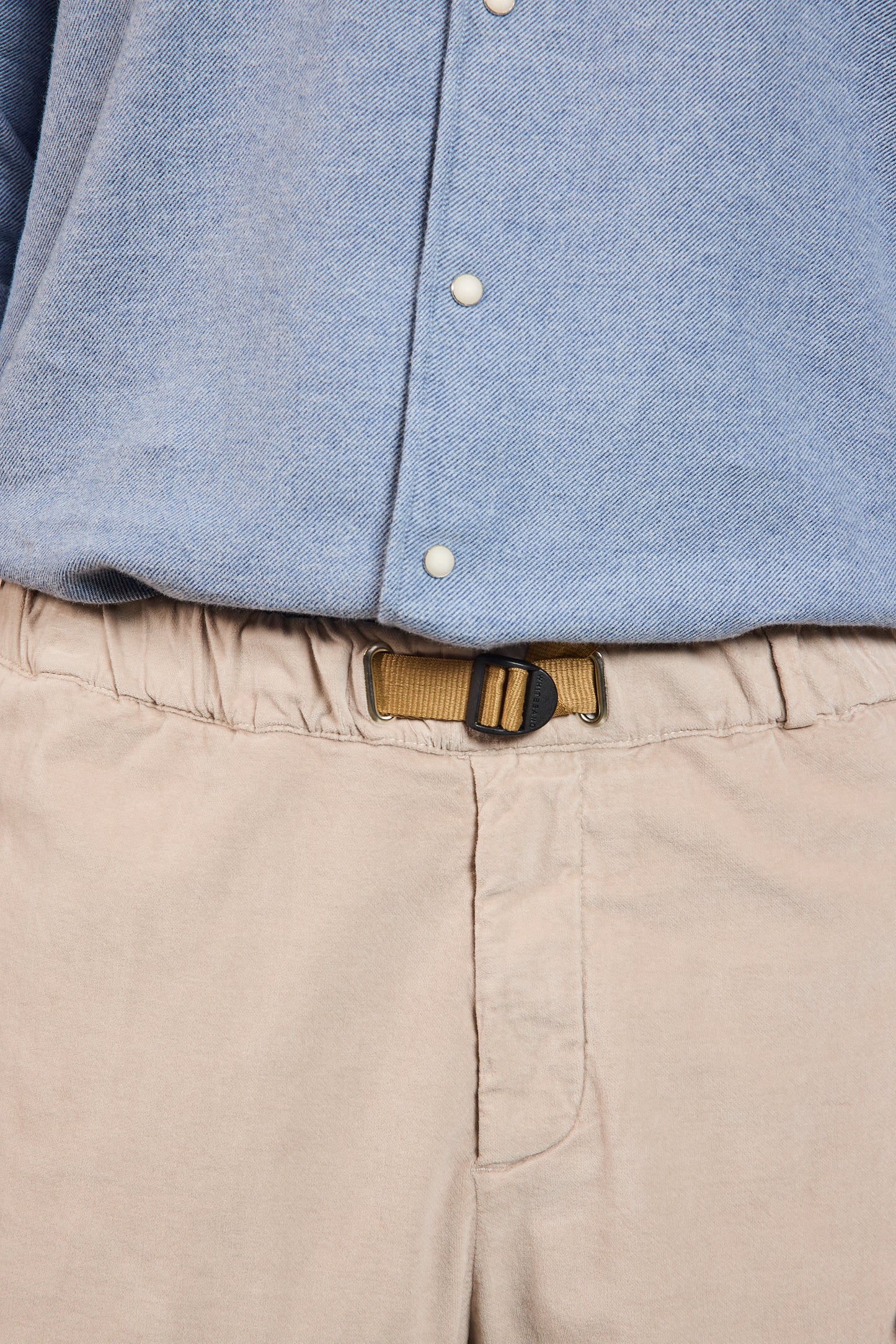 PANTALON VELOURS LISSE SABLE