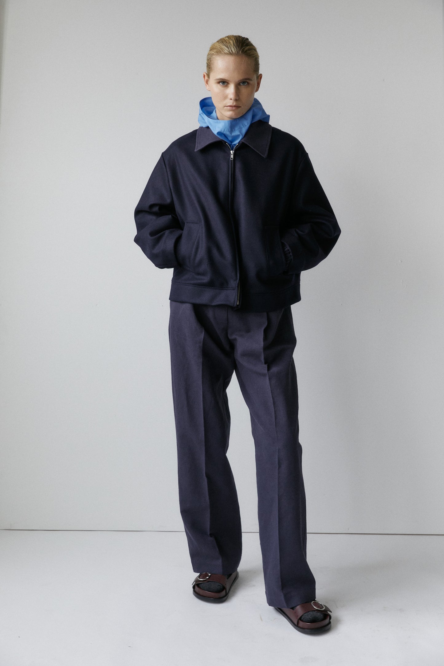 PANTALON EN JERSEY MARINE