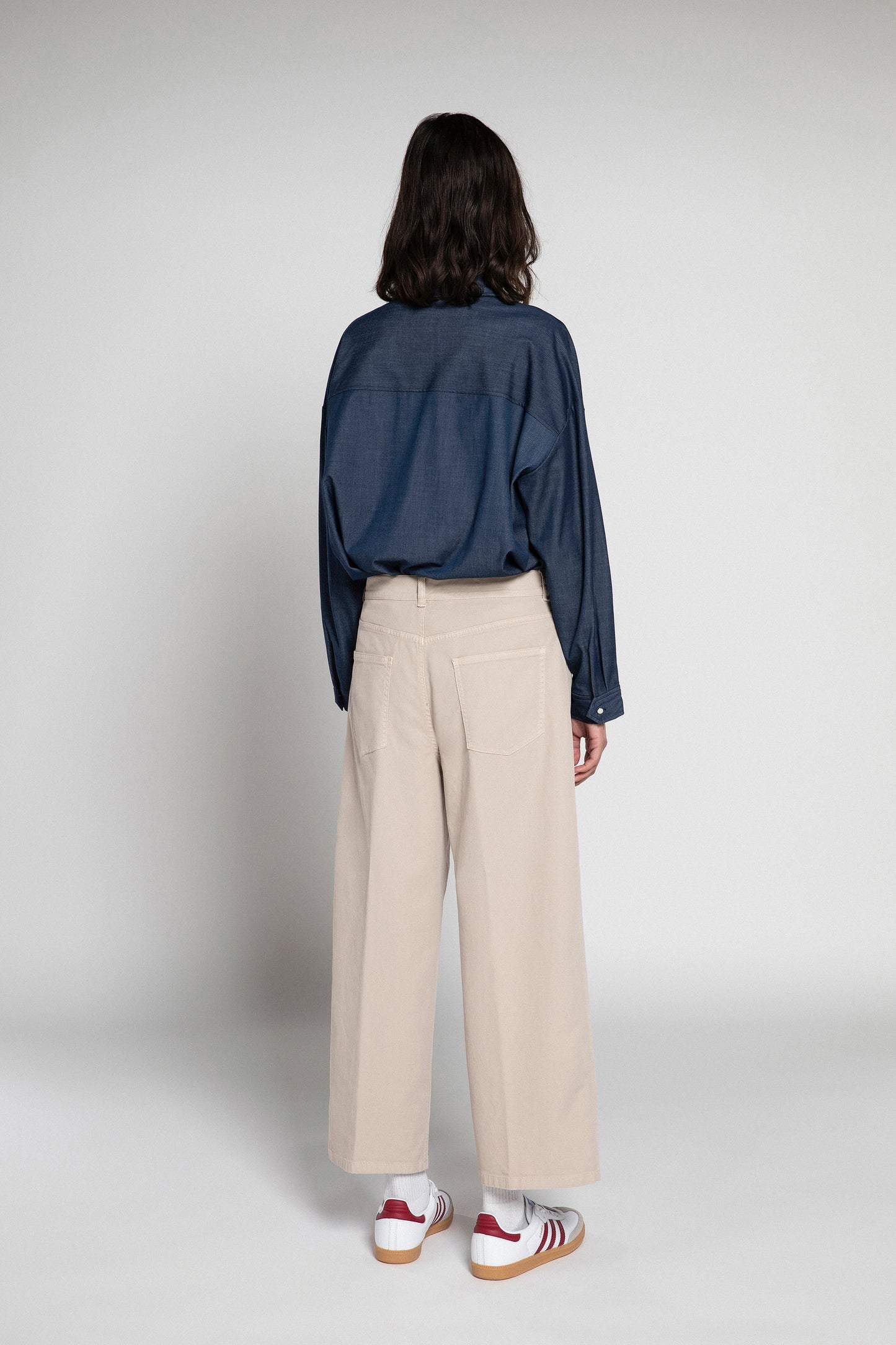 JEAN À PINCES EN DRILL BEIGE