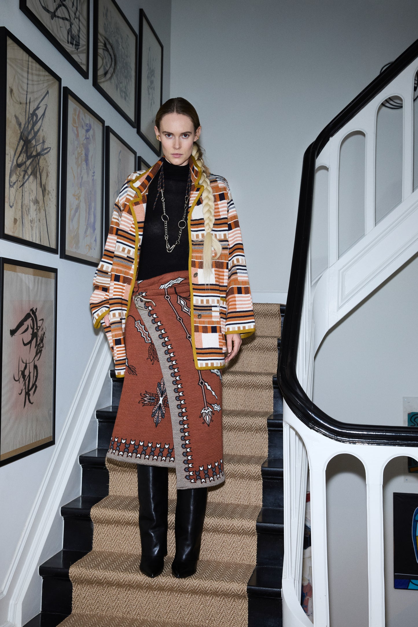 KIMONO EN LAINE TERRACOTTA